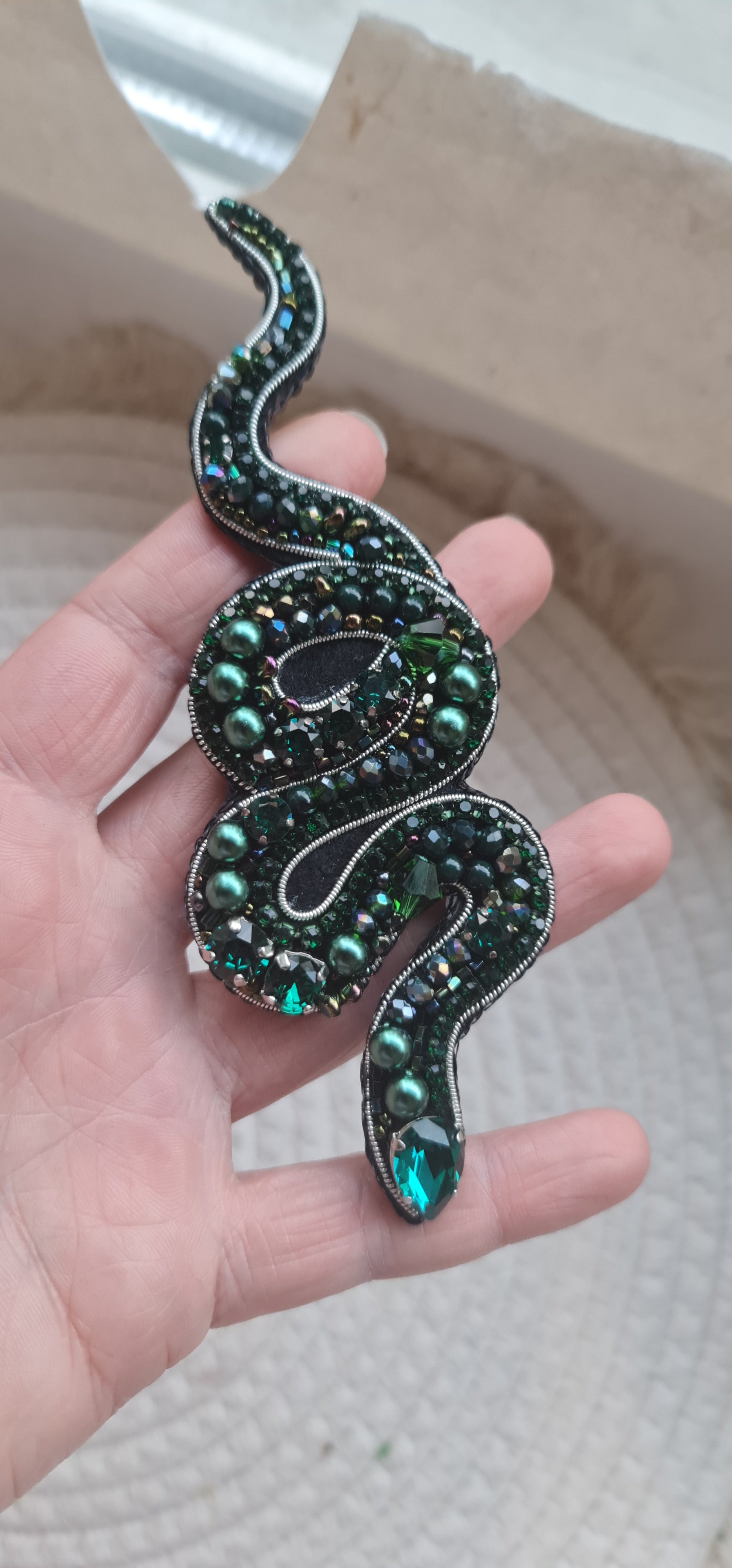 Snake Beaded Brooch