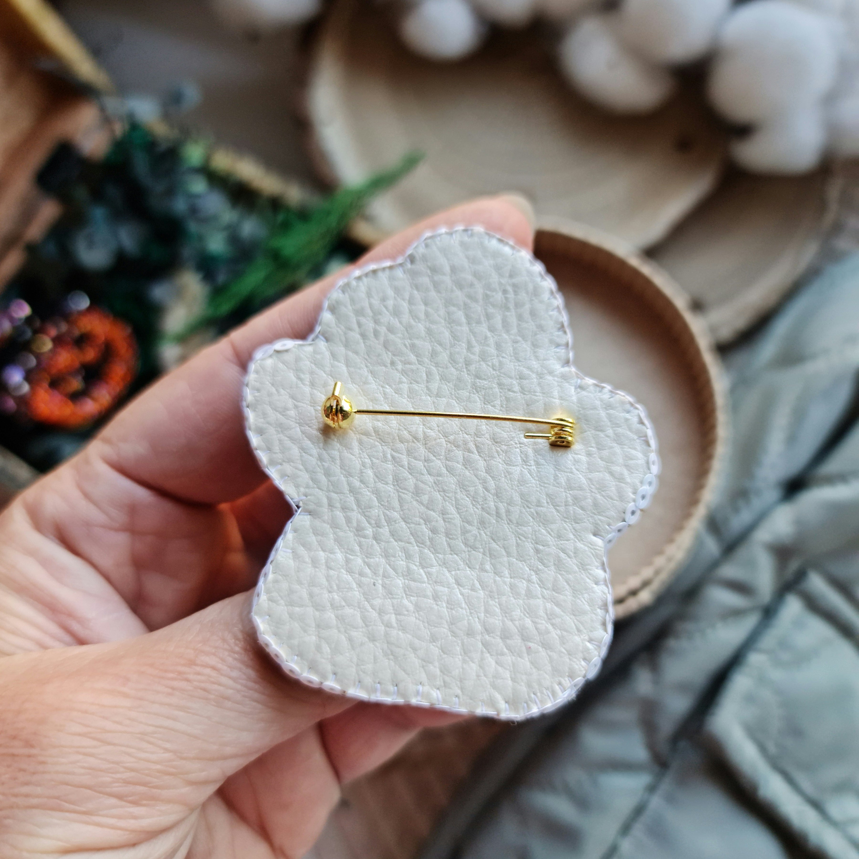 Pet Paw Beaded Brooch