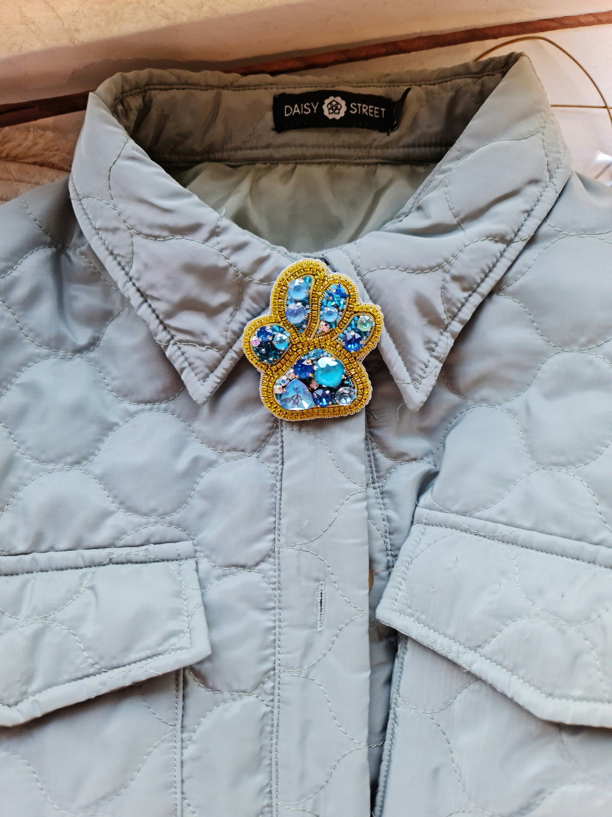 Pet Paw Beaded Brooch