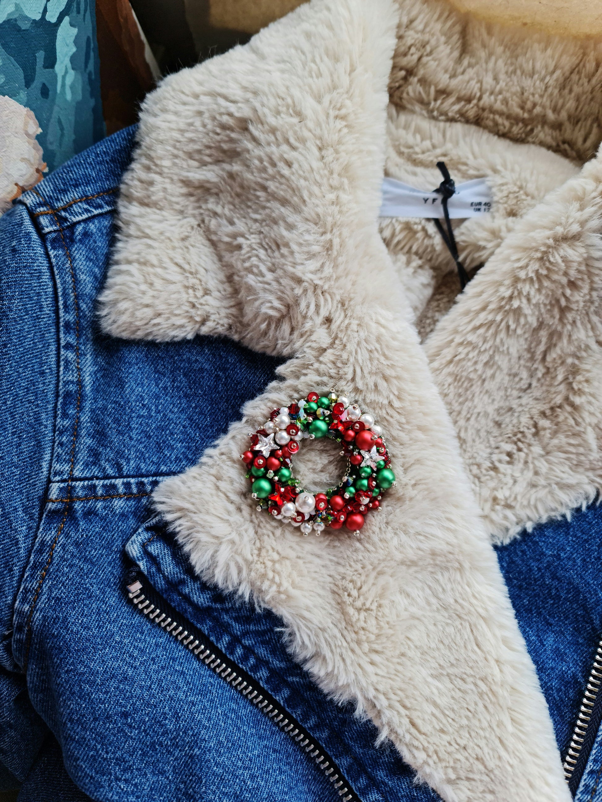 Christmas Wreath Brooch