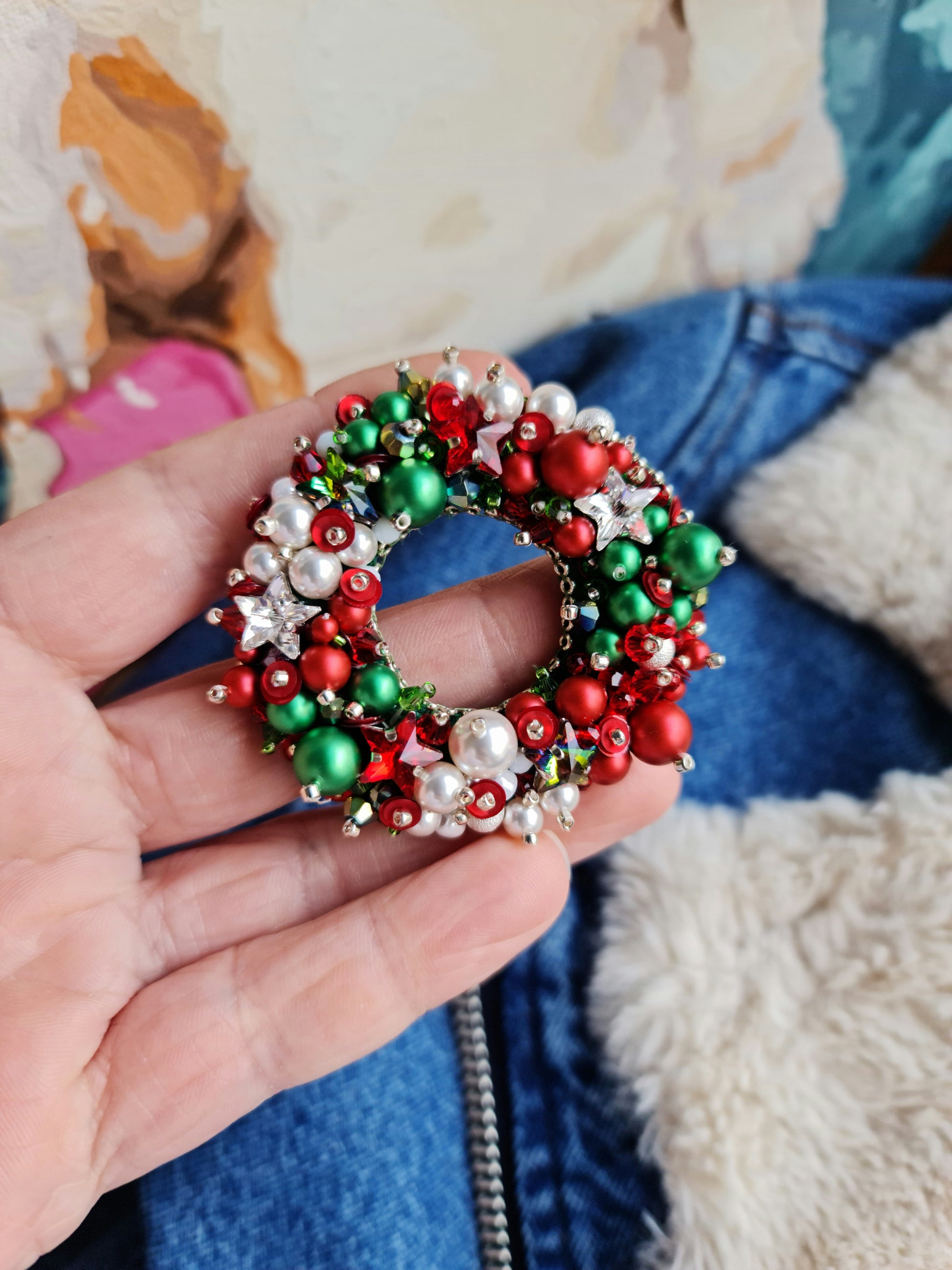 Christmas Wreath Brooch