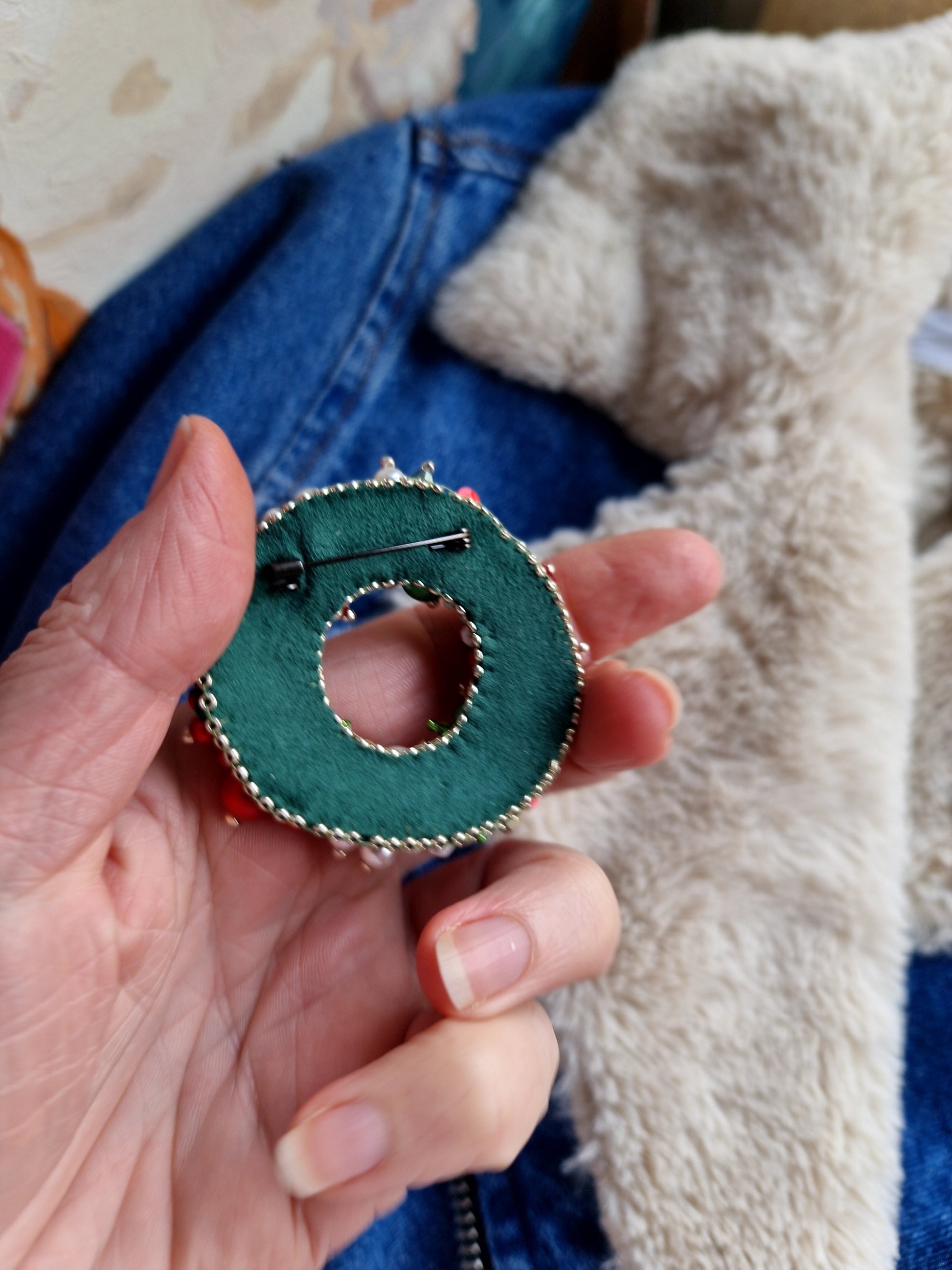 Christmas Wreath Brooch