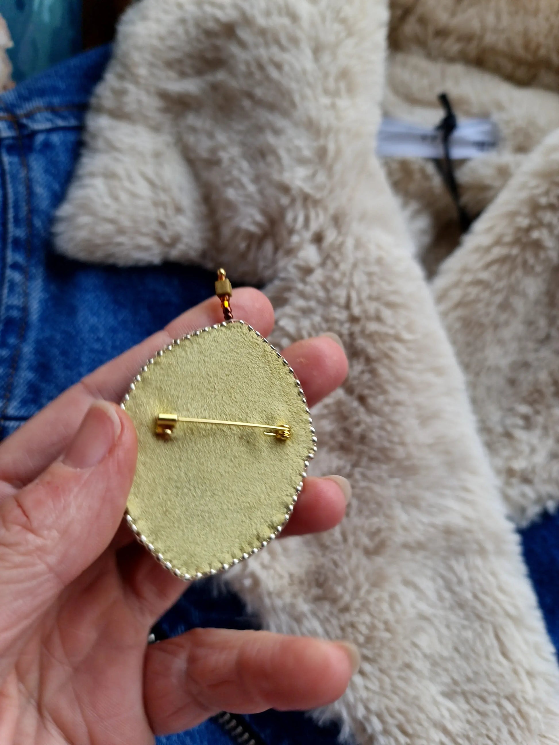 Lemon Beaded Brooch