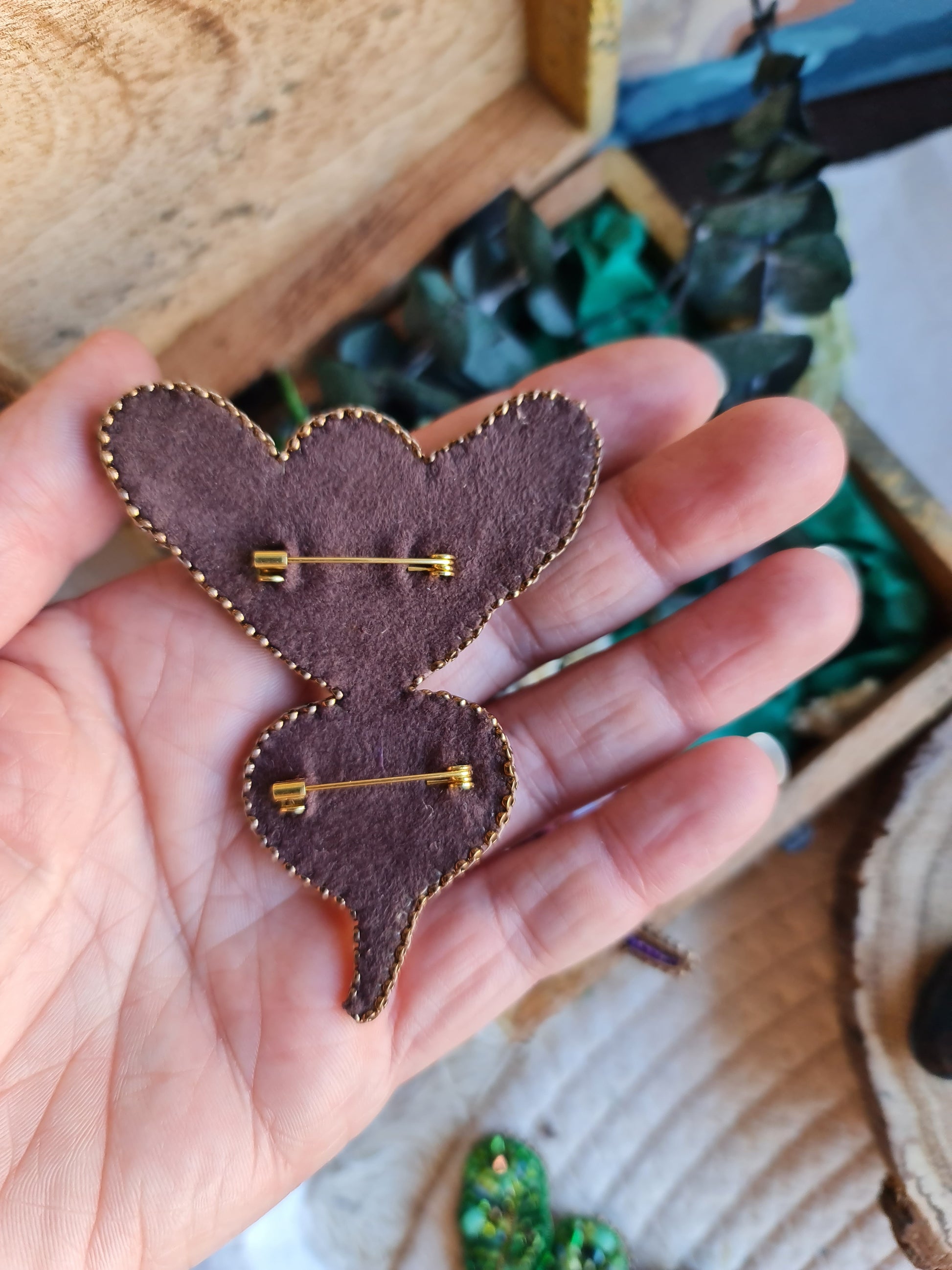 Purple Beet Beaded Brooch