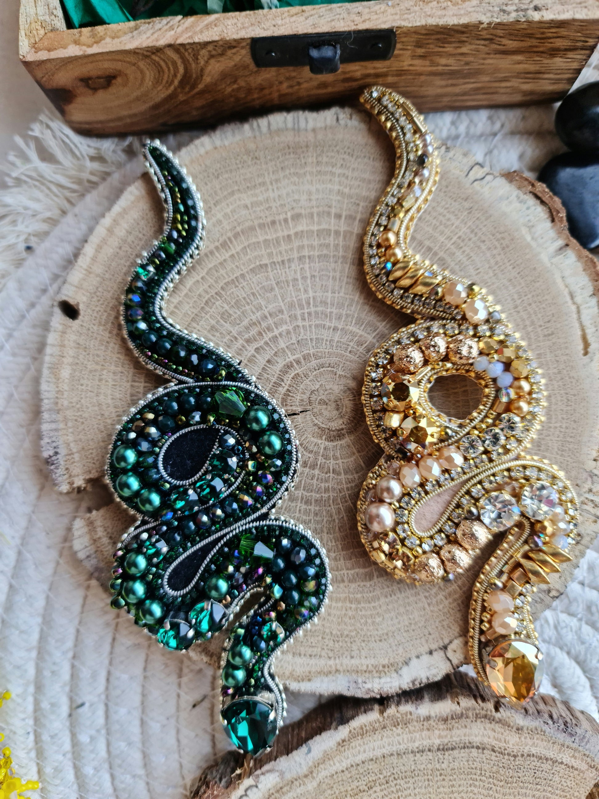 Snake Beaded Brooch
