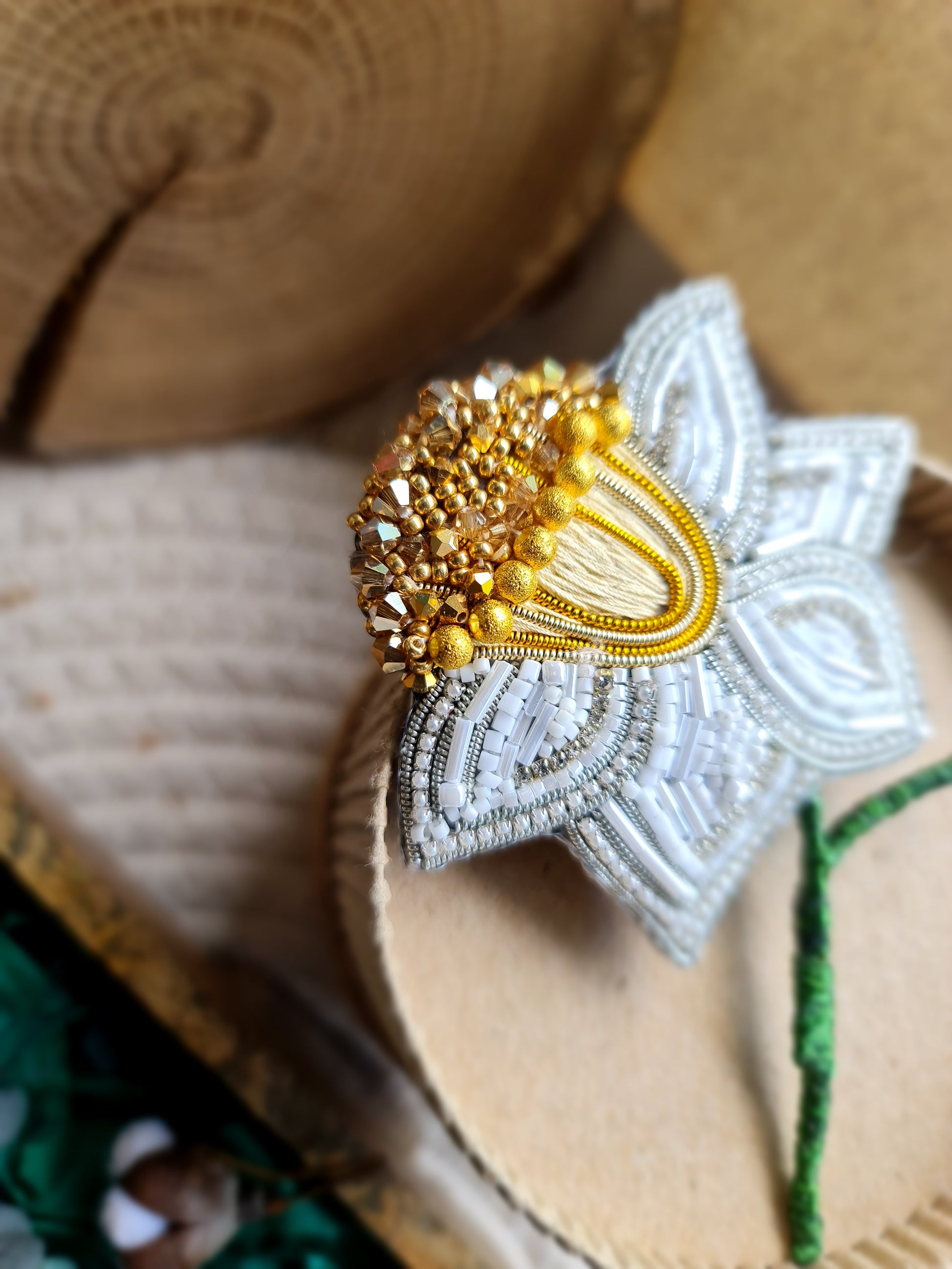 Daffodil Beaded Brooch
