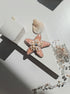 Peach starfish beaded brooch hand embroidered with pearls crystals and delicate bead details