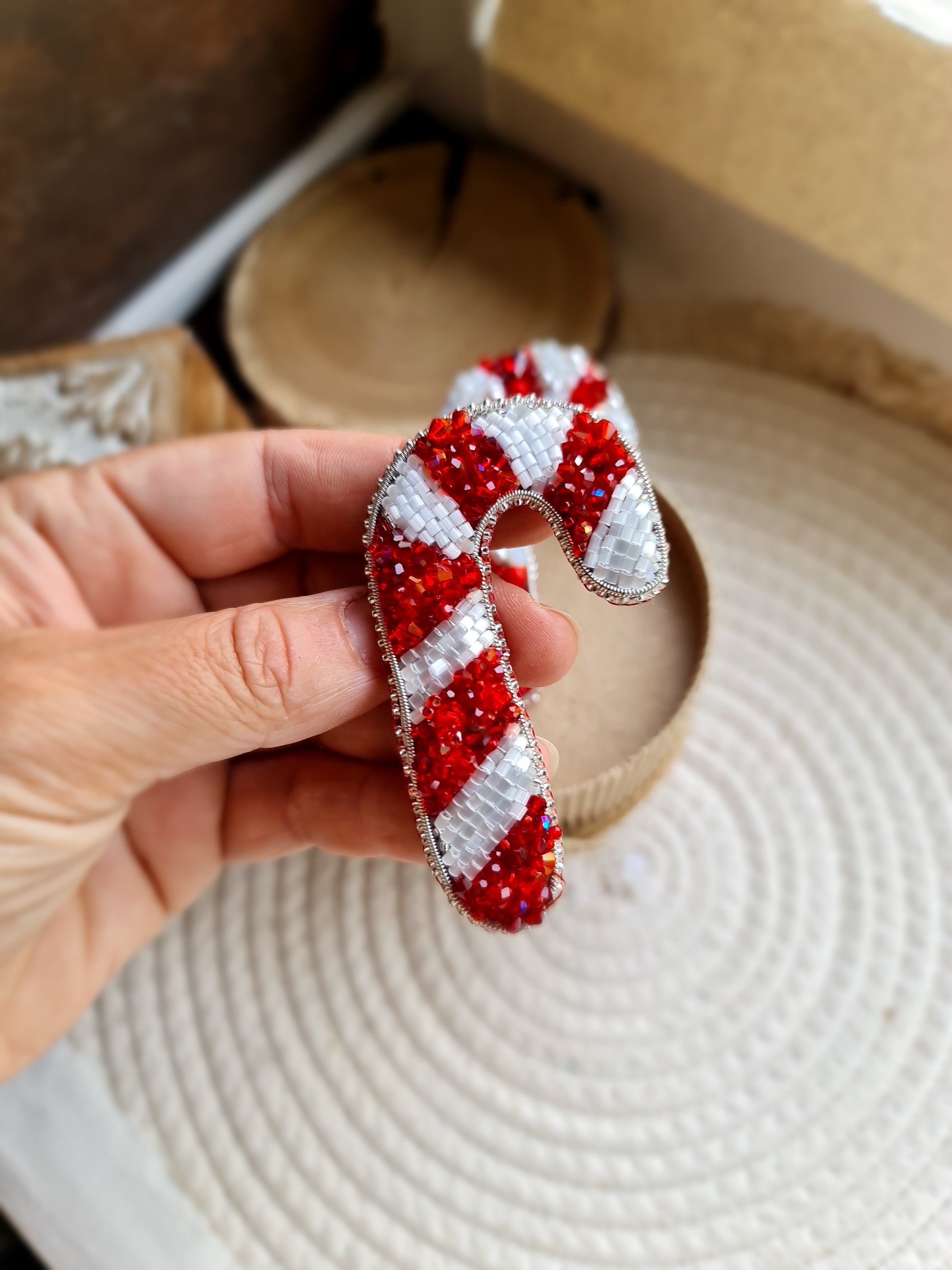 Christmas Candy Cane Brooch