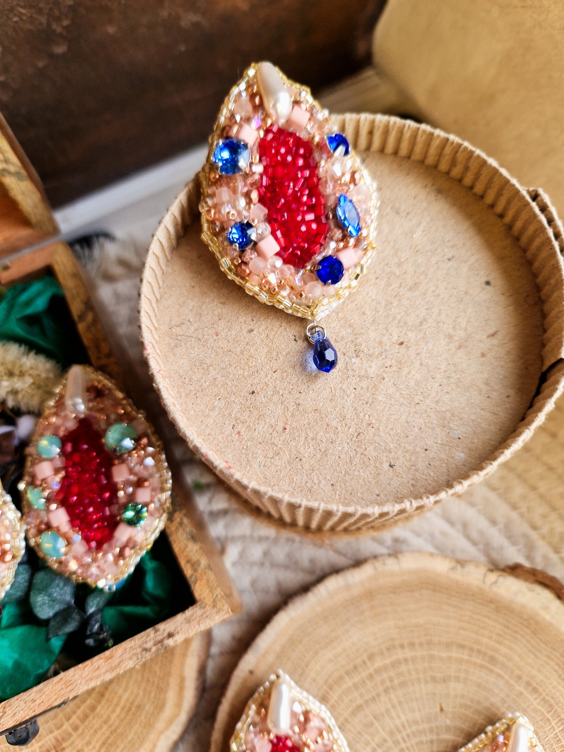 Vulva Art Beaded Brooch