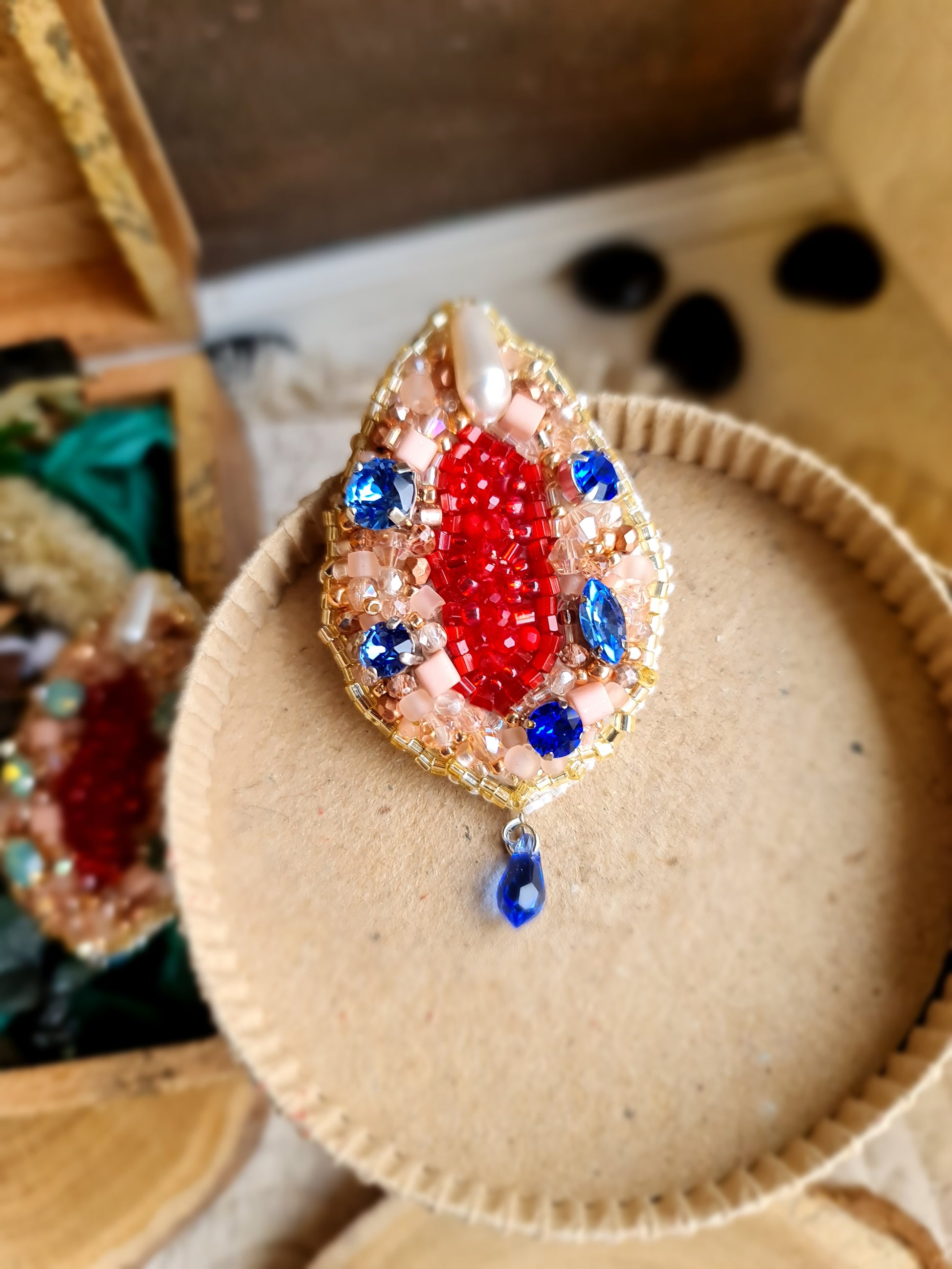 Vulva Art Beaded Brooch
