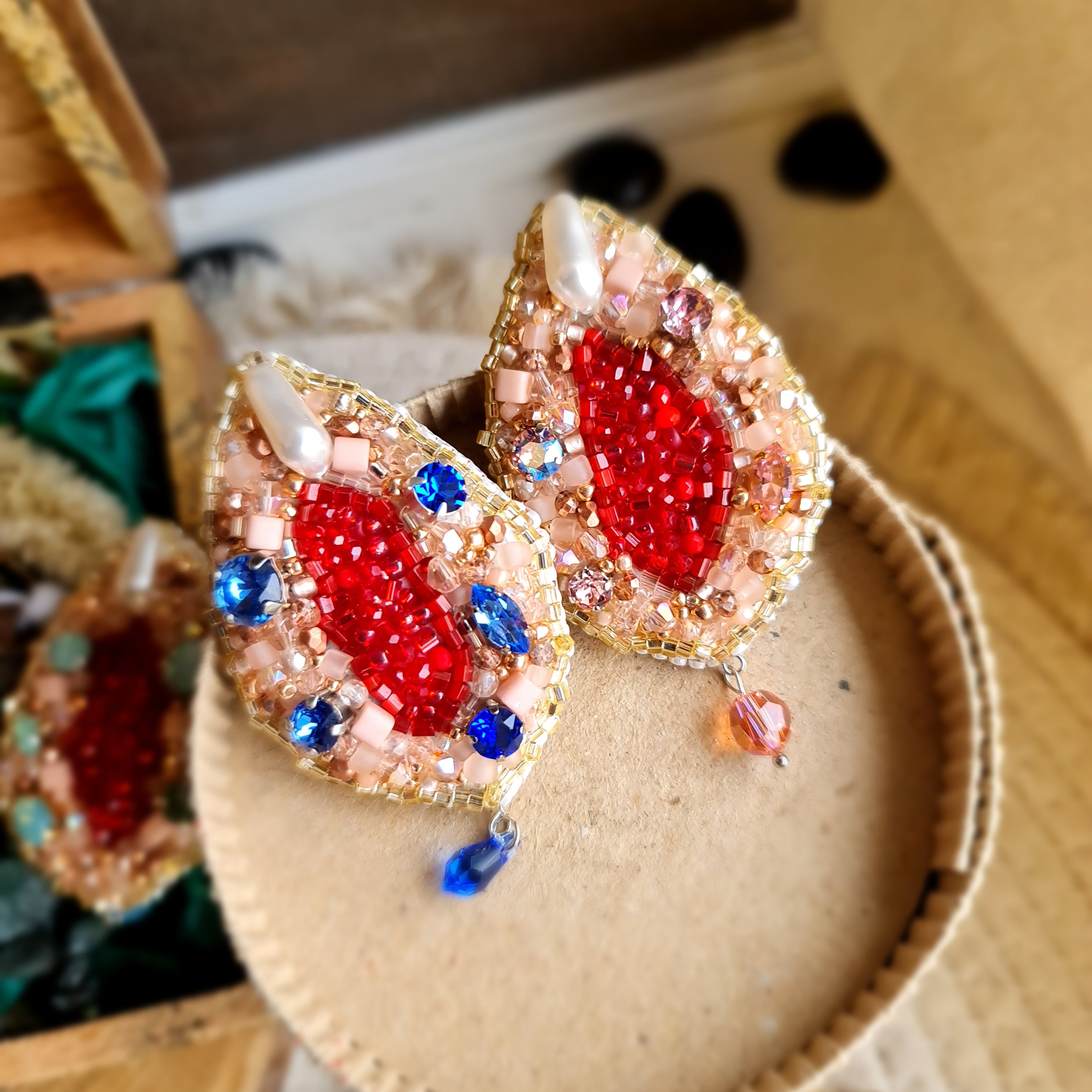 Vulva Art Beaded Brooch