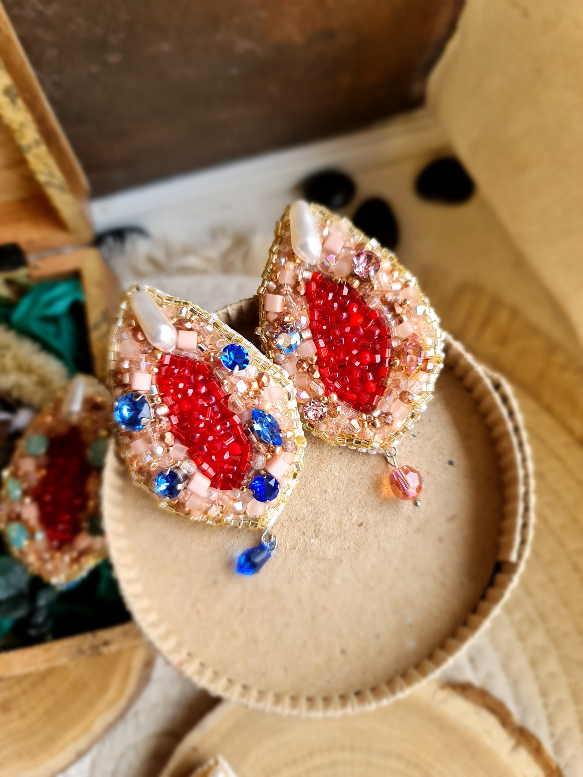 Vulva Art Beaded Brooch