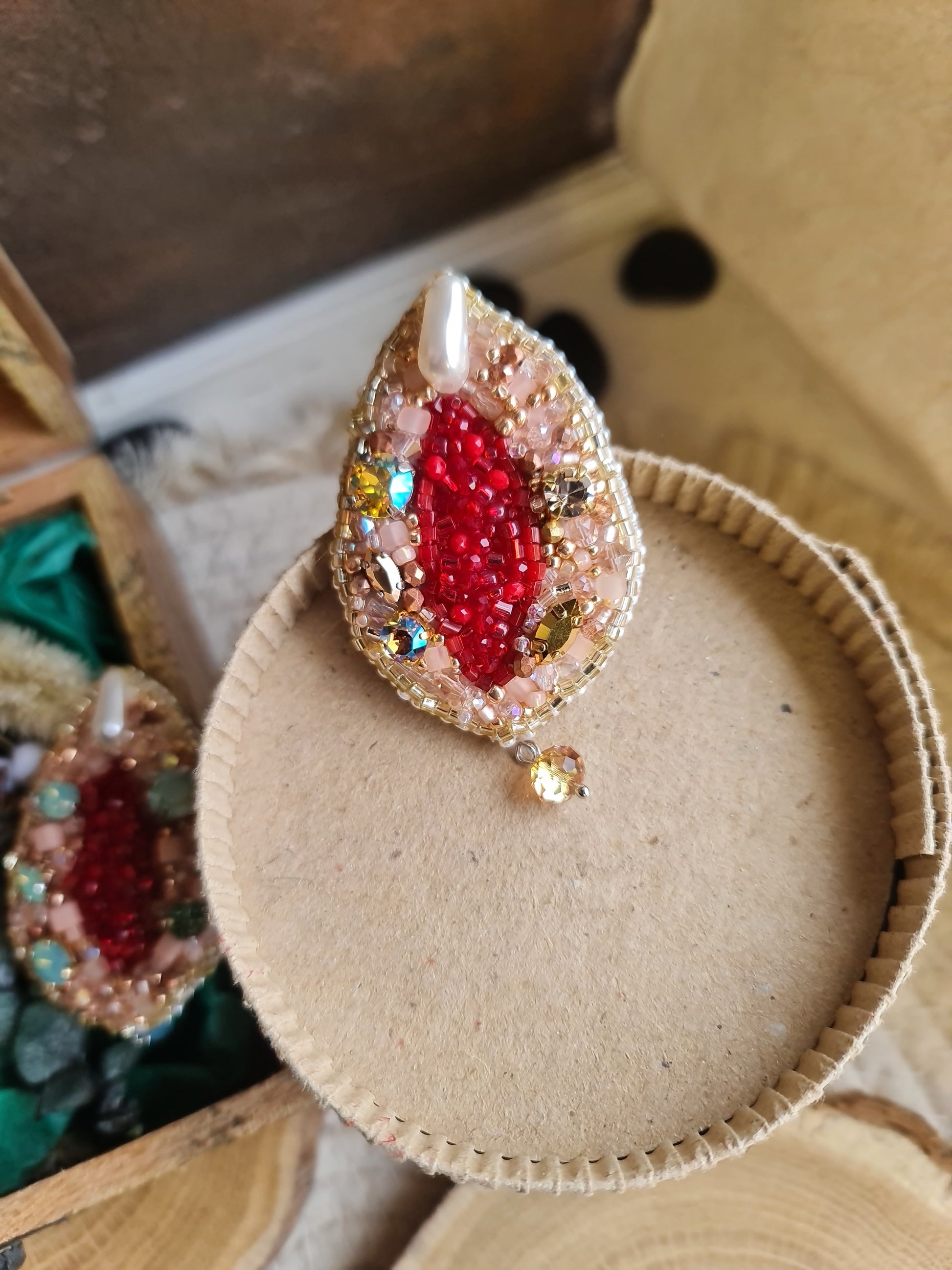 Vulva Art Beaded Brooch