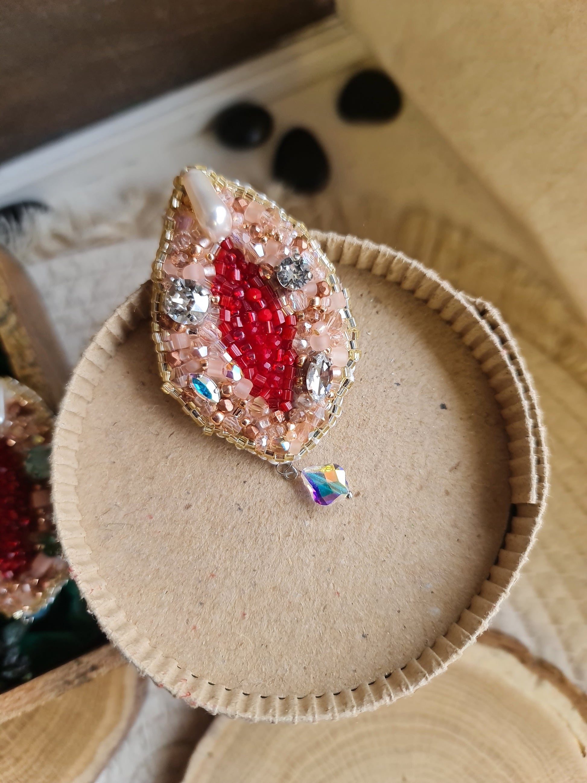 Vulva Art Beaded Brooch