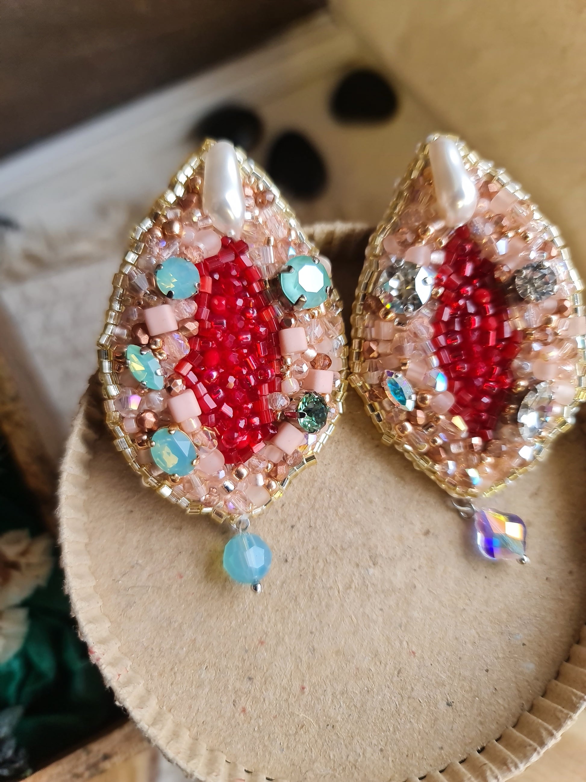 Vulva Art Beaded Brooch