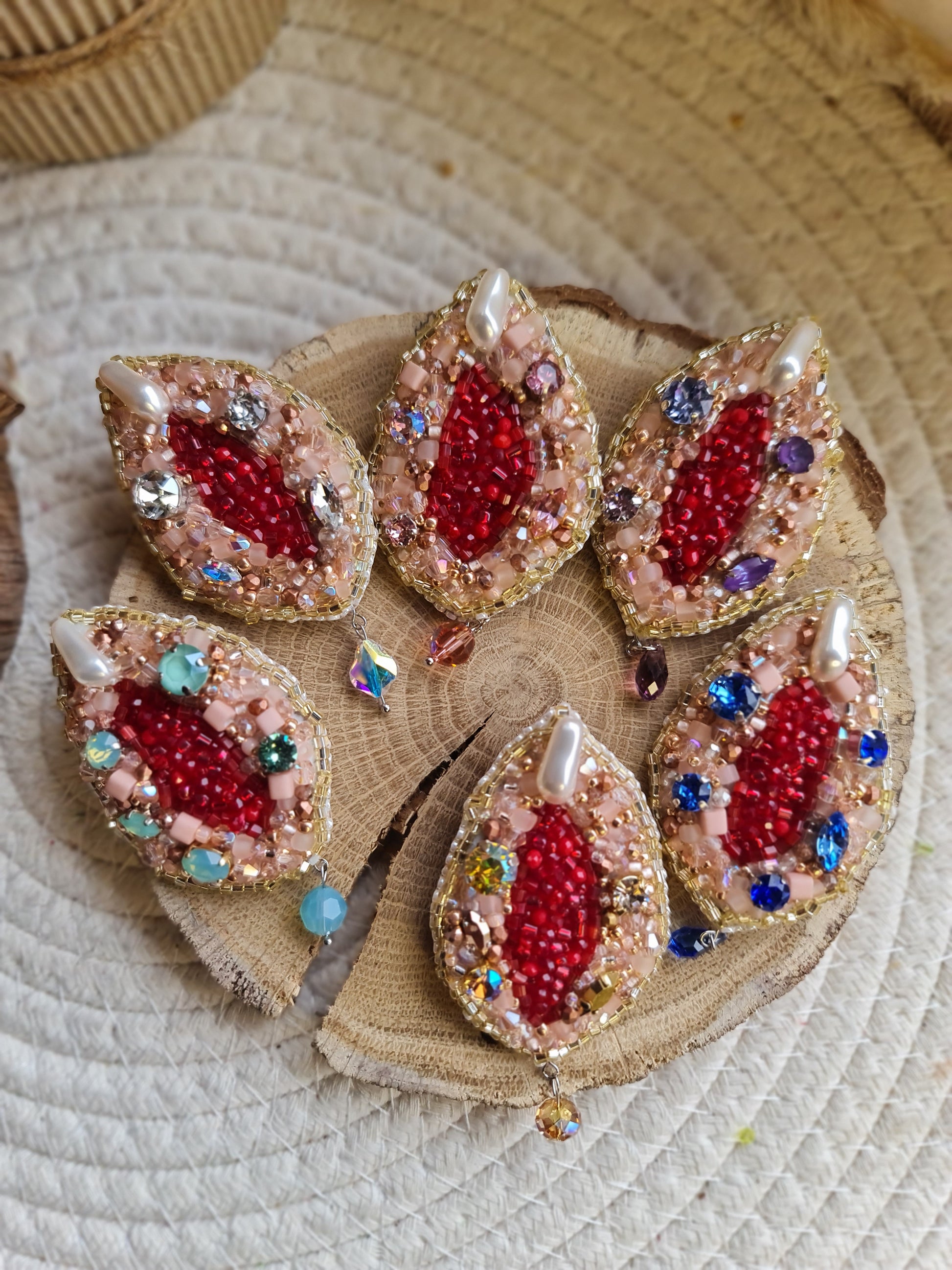 Vulva Art Beaded Brooch