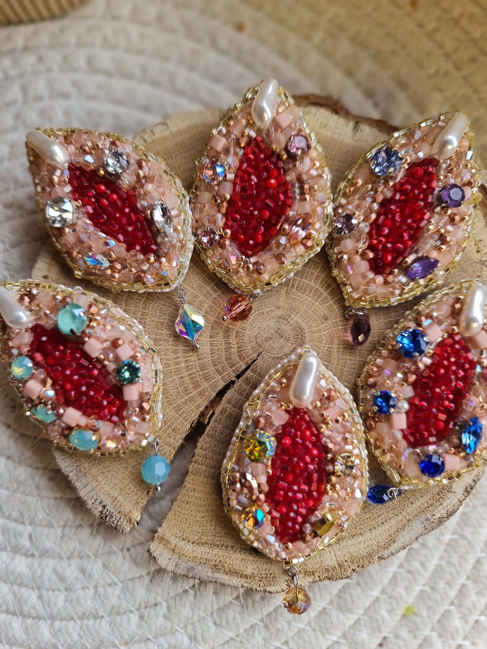 Vulva Art Beaded Brooch