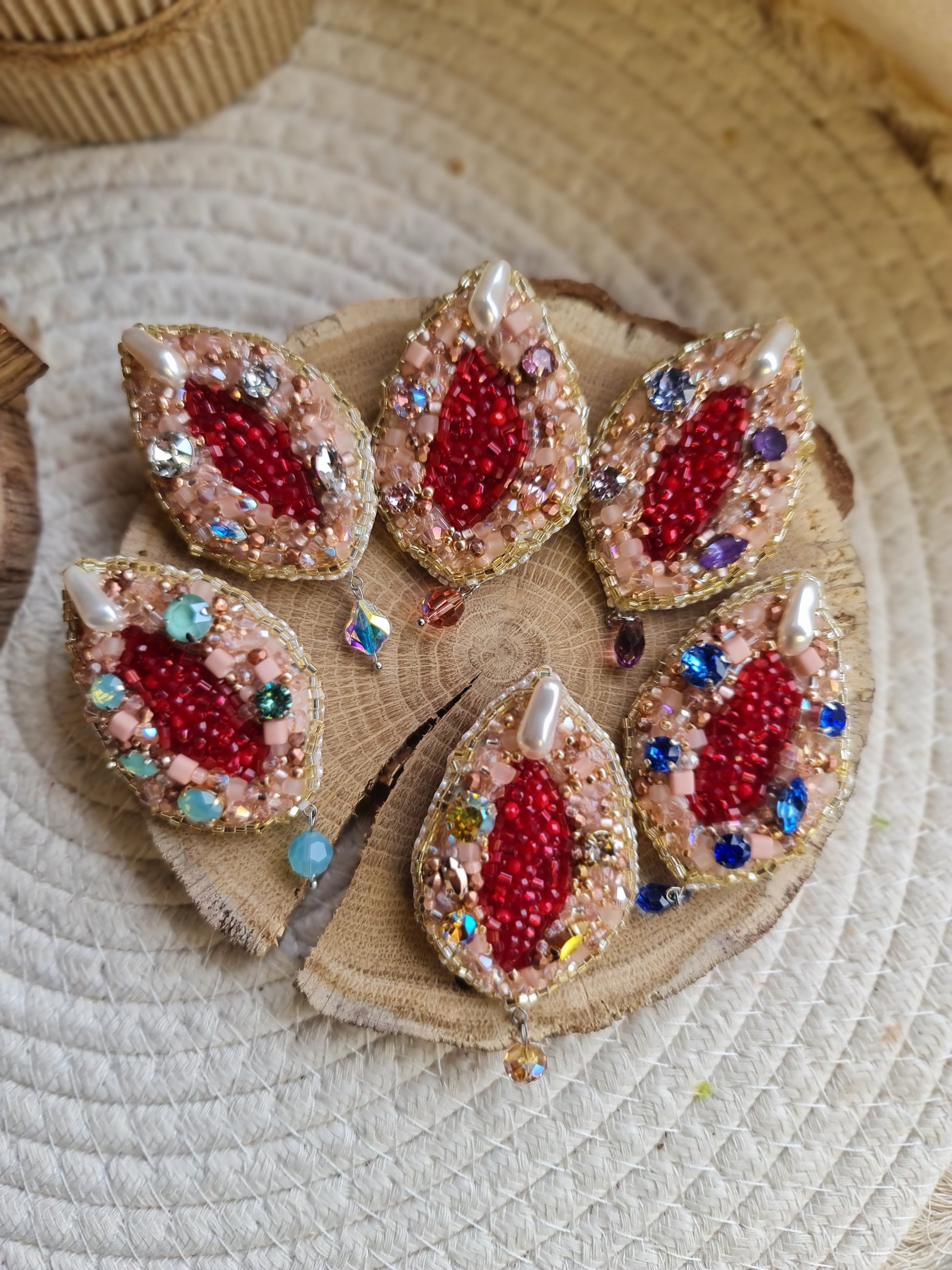 Vulva Art Beaded Brooch