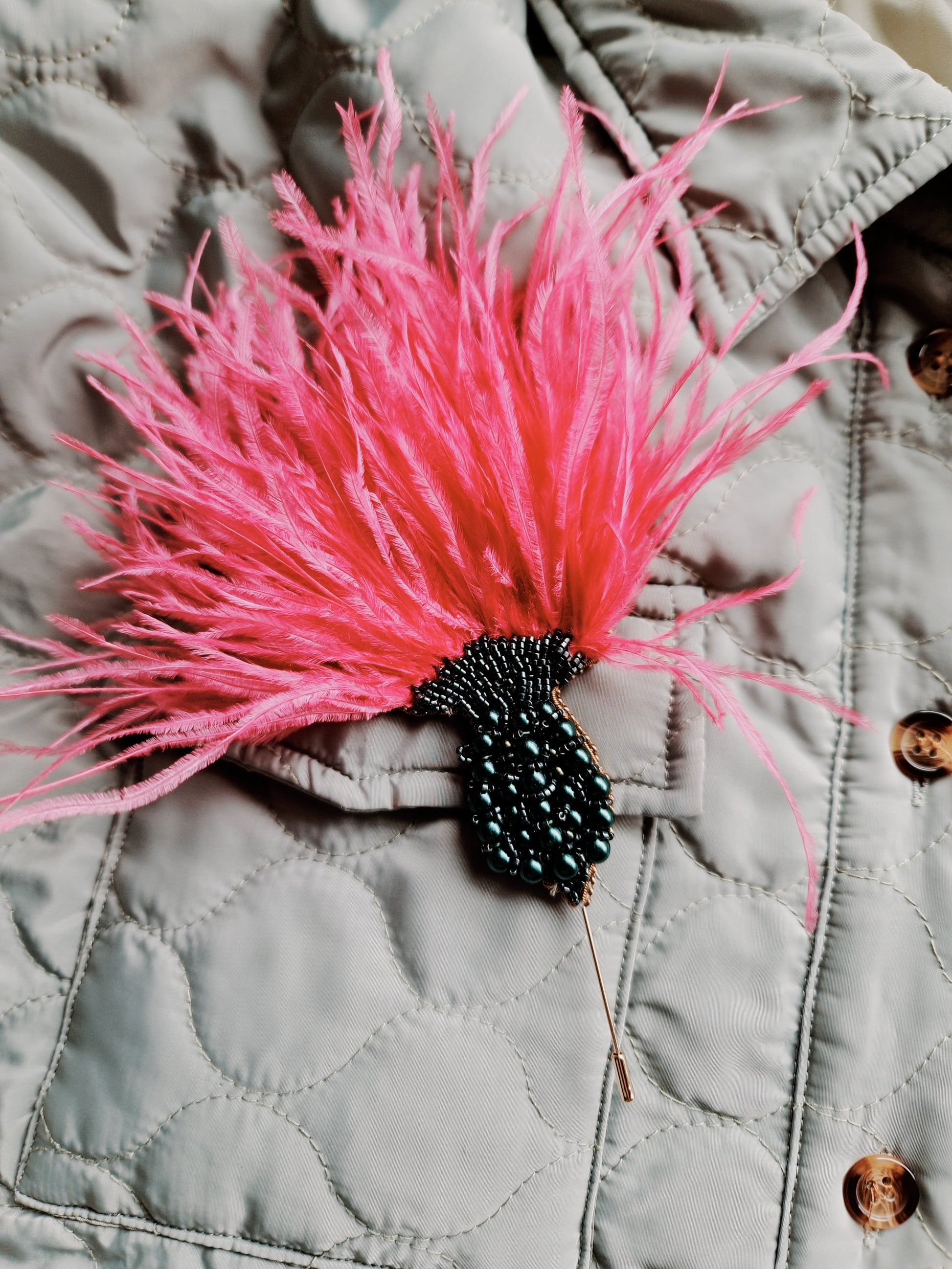 Thistle Feather Statement Brooch