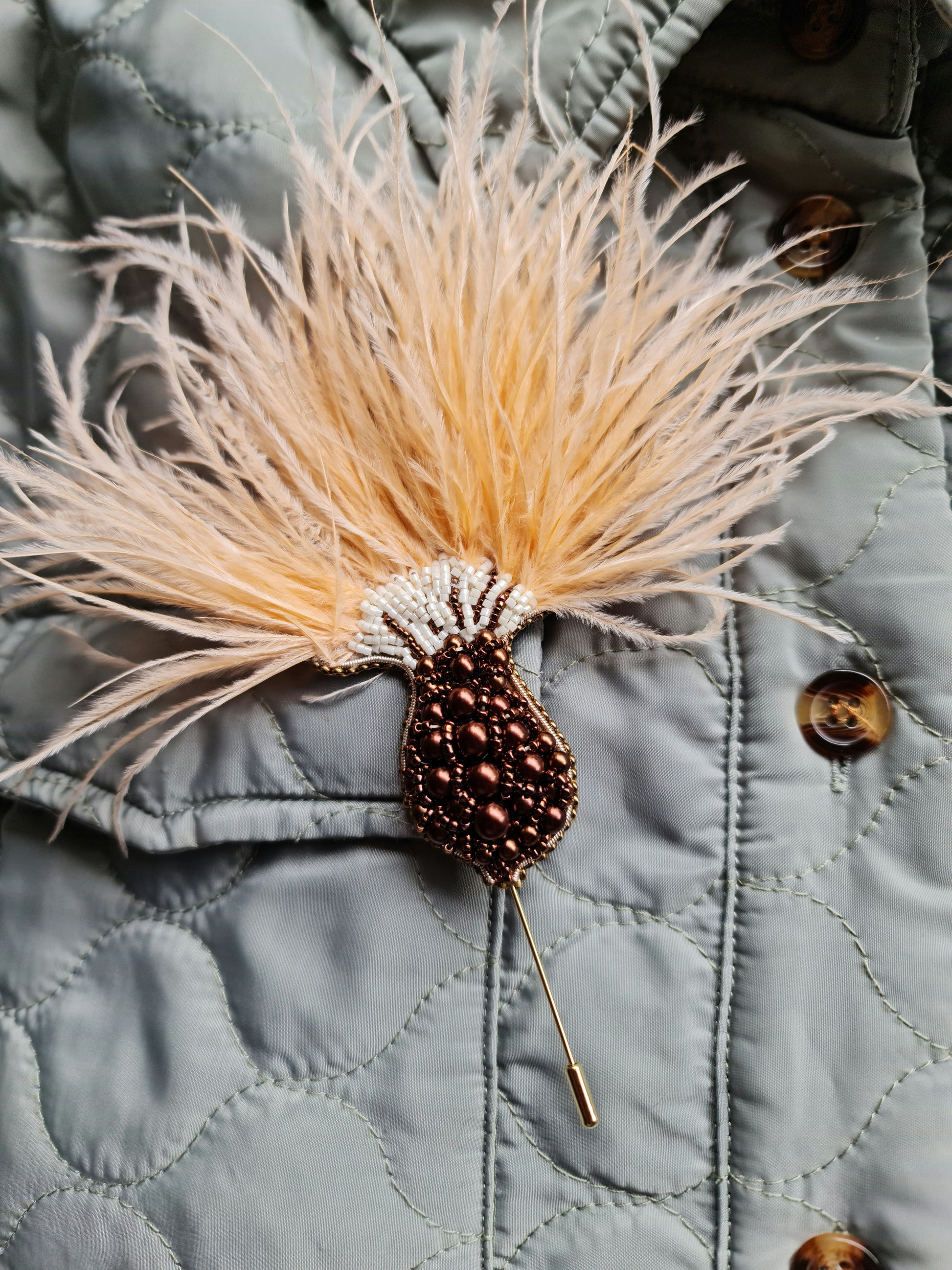 Thistle Feather Statement Brooch