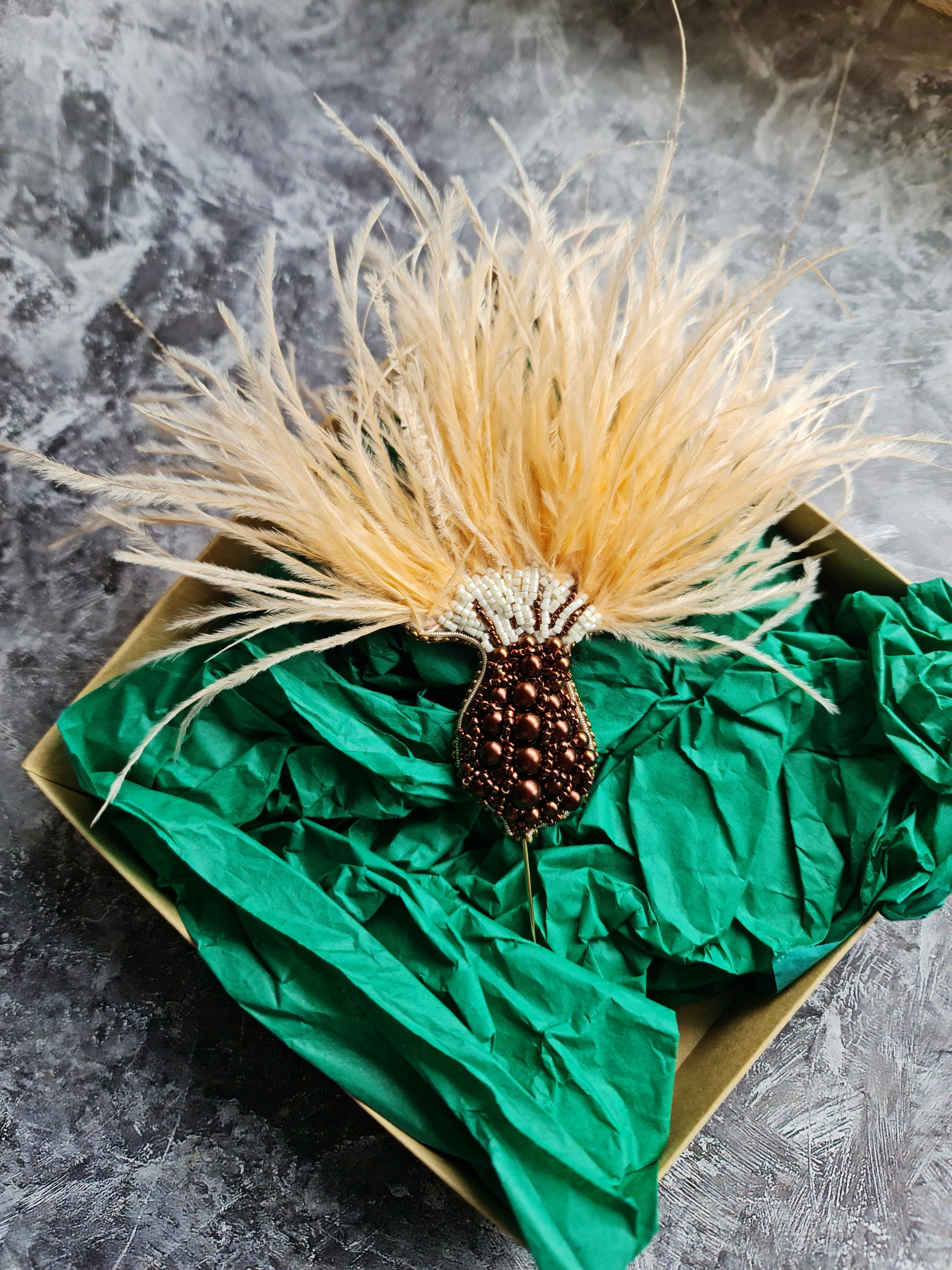 Thistle Feather Statement Brooch