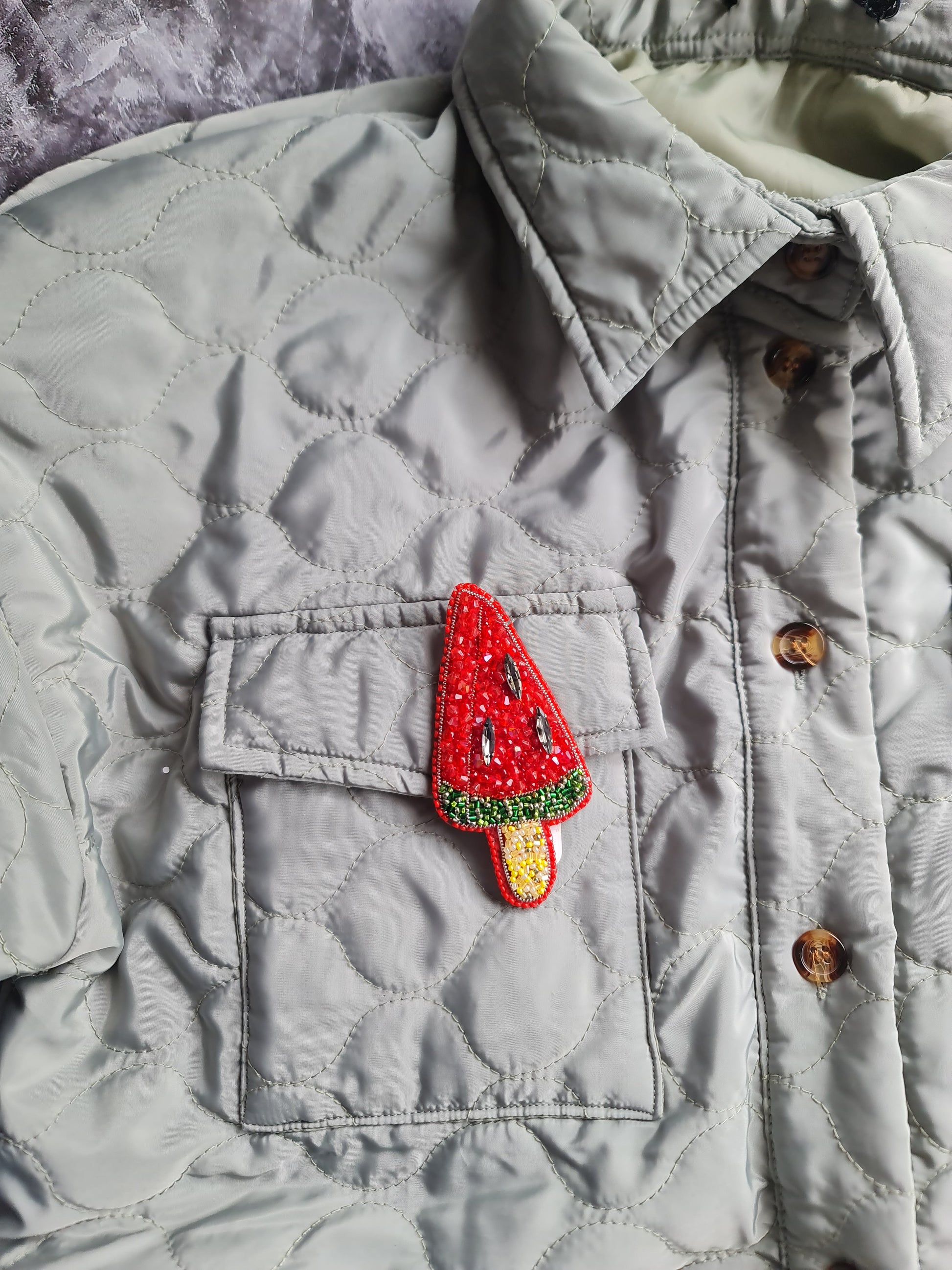 Watermelon Popsicle Beaded Brooch
