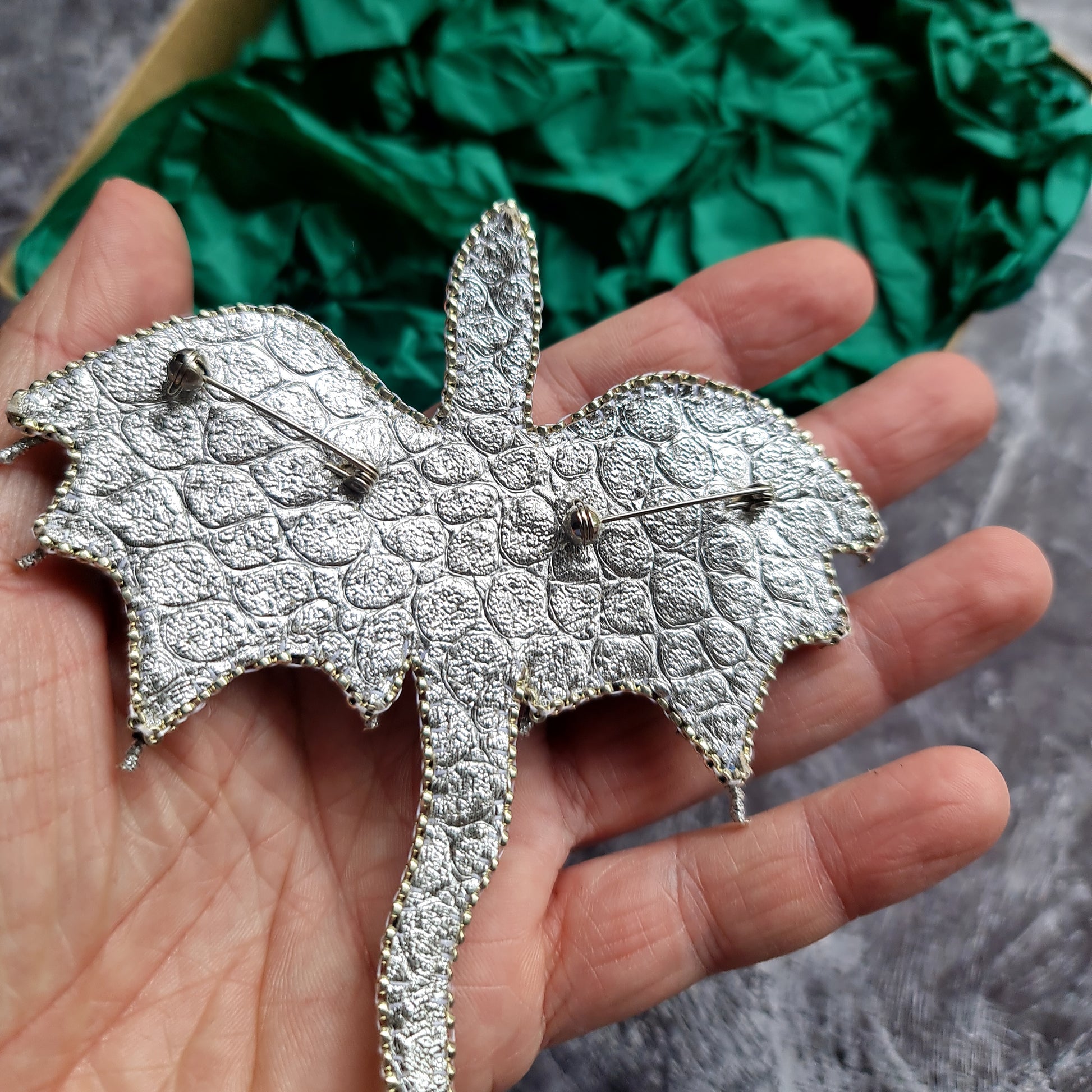 Crystal Dragon Beaded Brooch