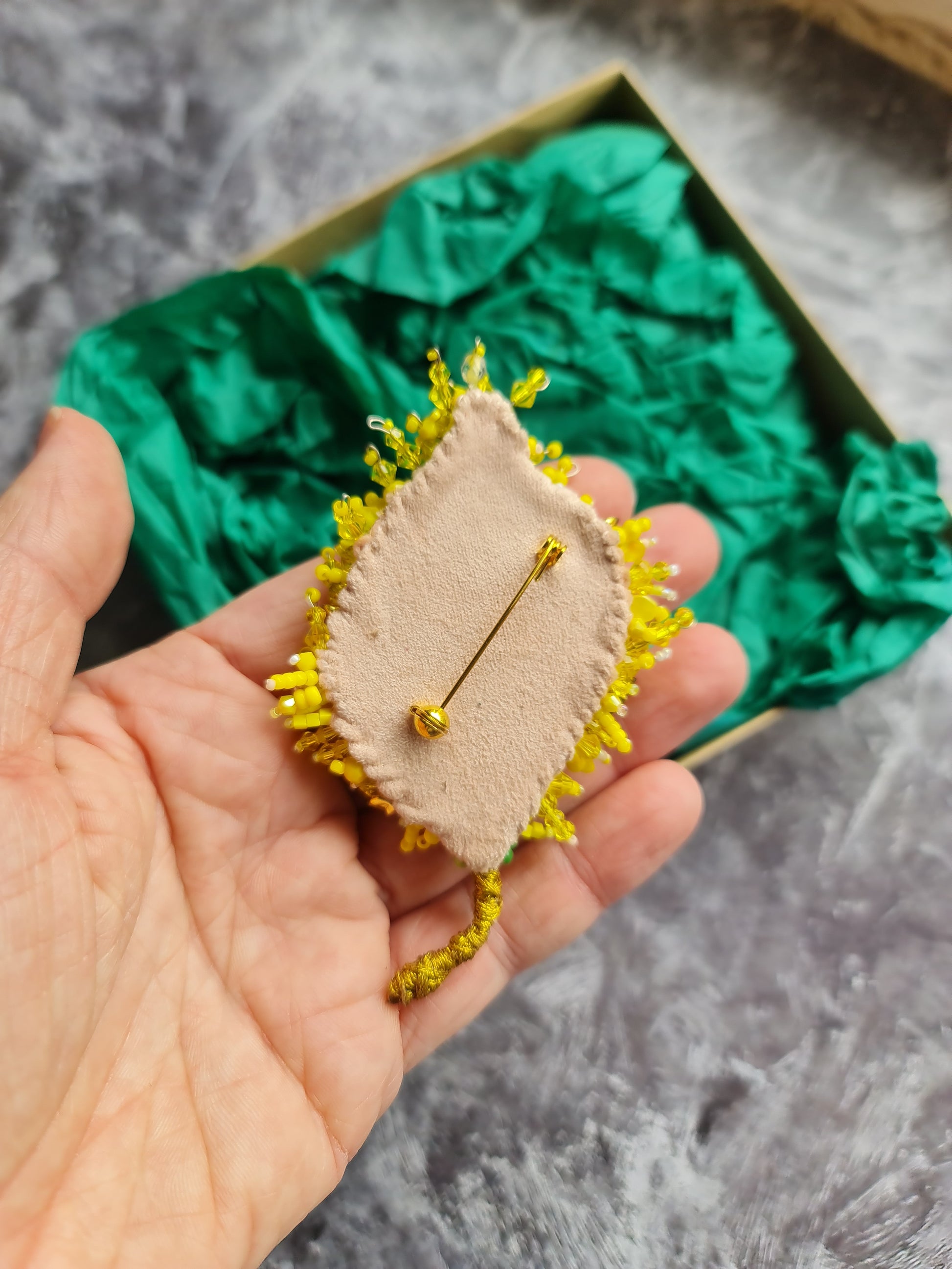 Mimosa Beaded Brooch
