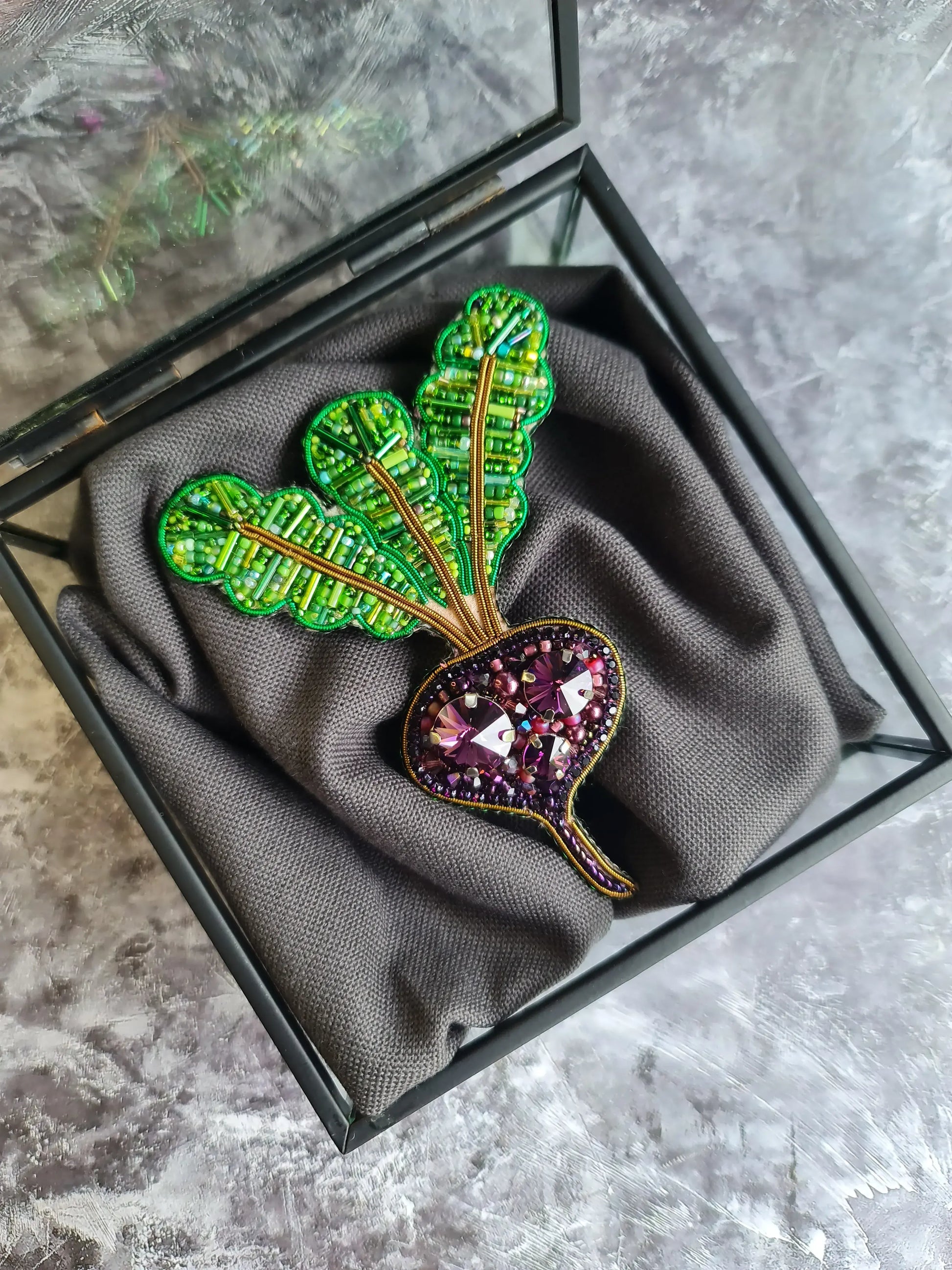 Purple Beet Brooch