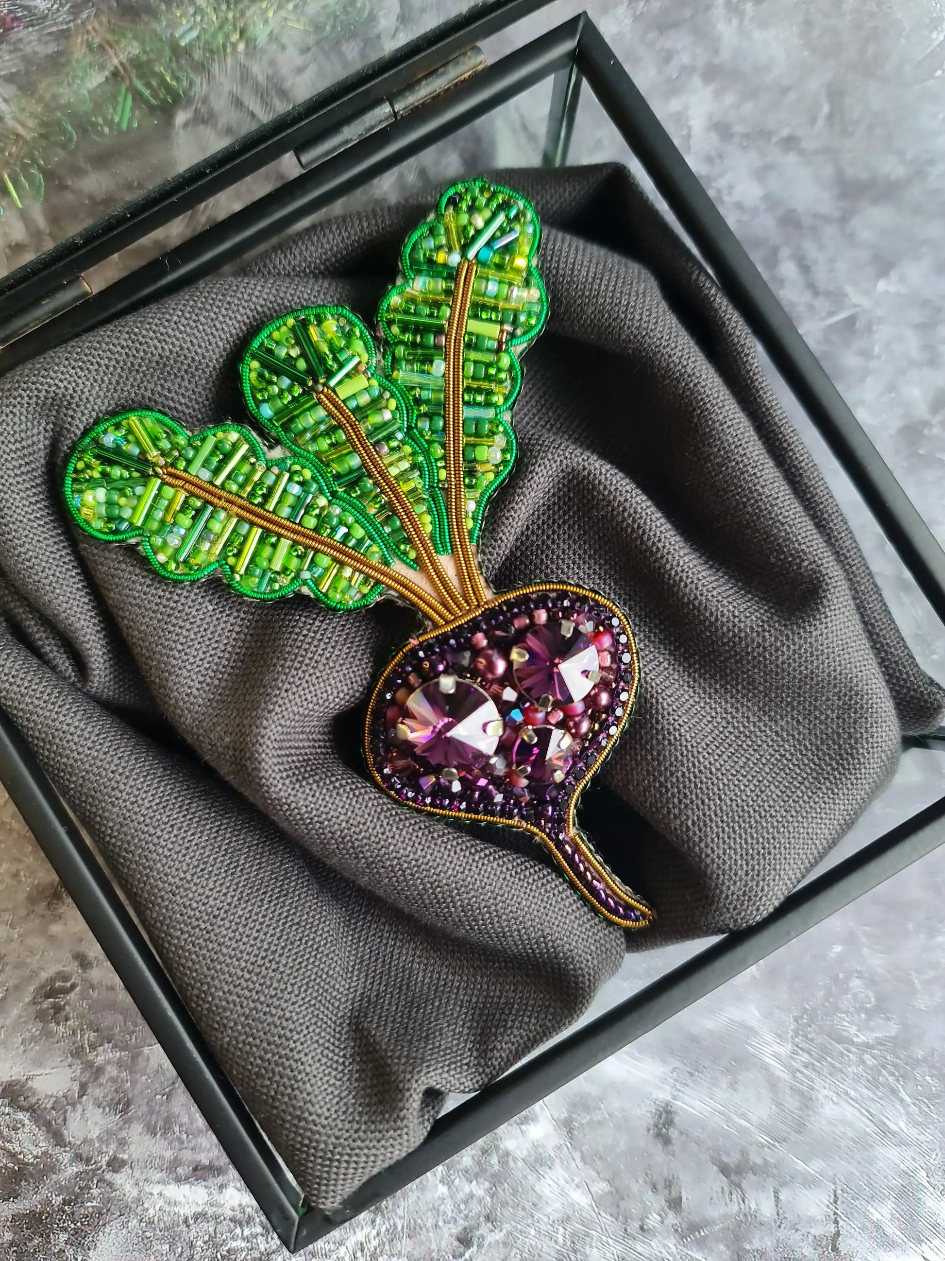 Purple Beet Brooch