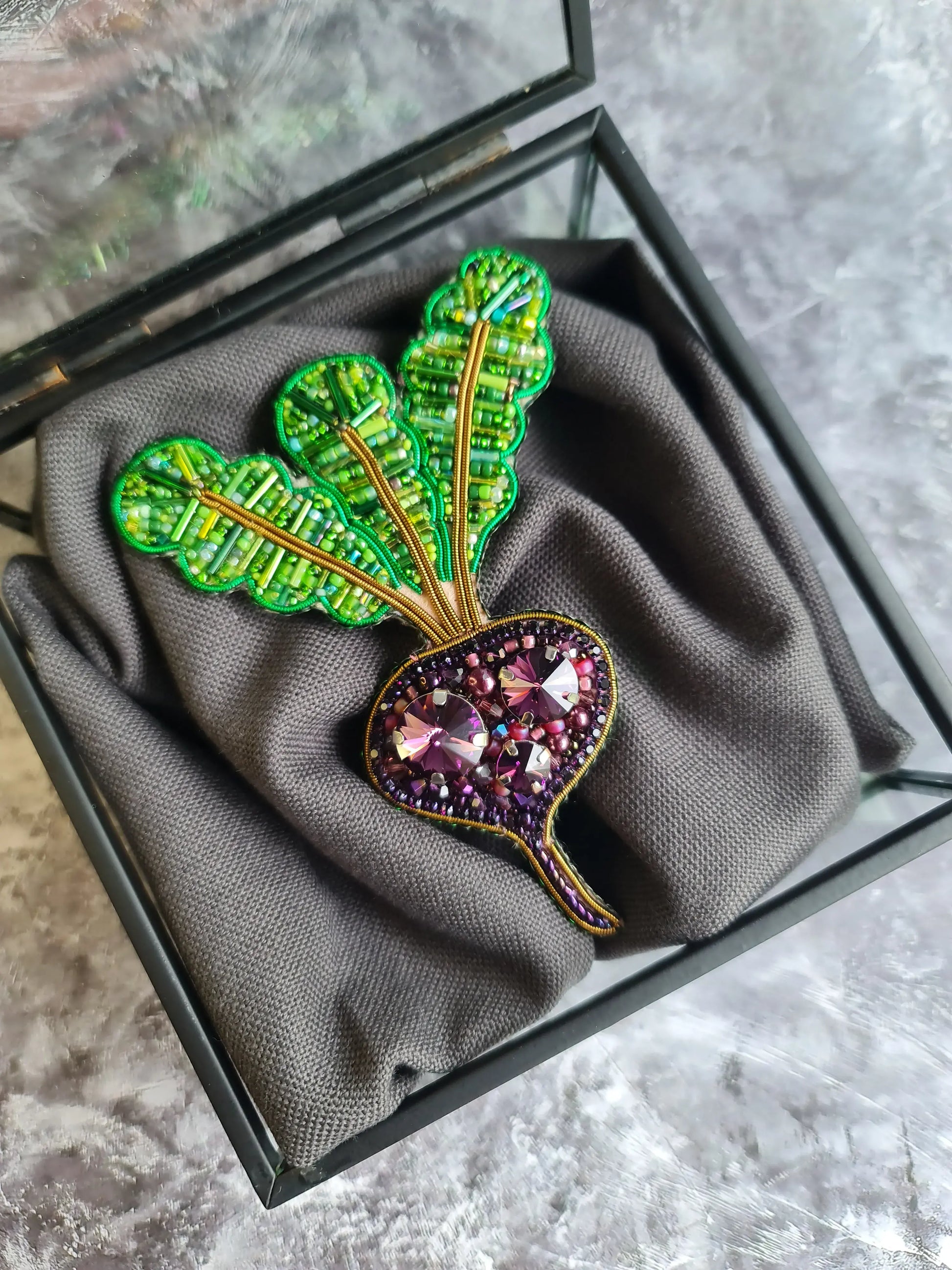 Purple Beet Brooch
