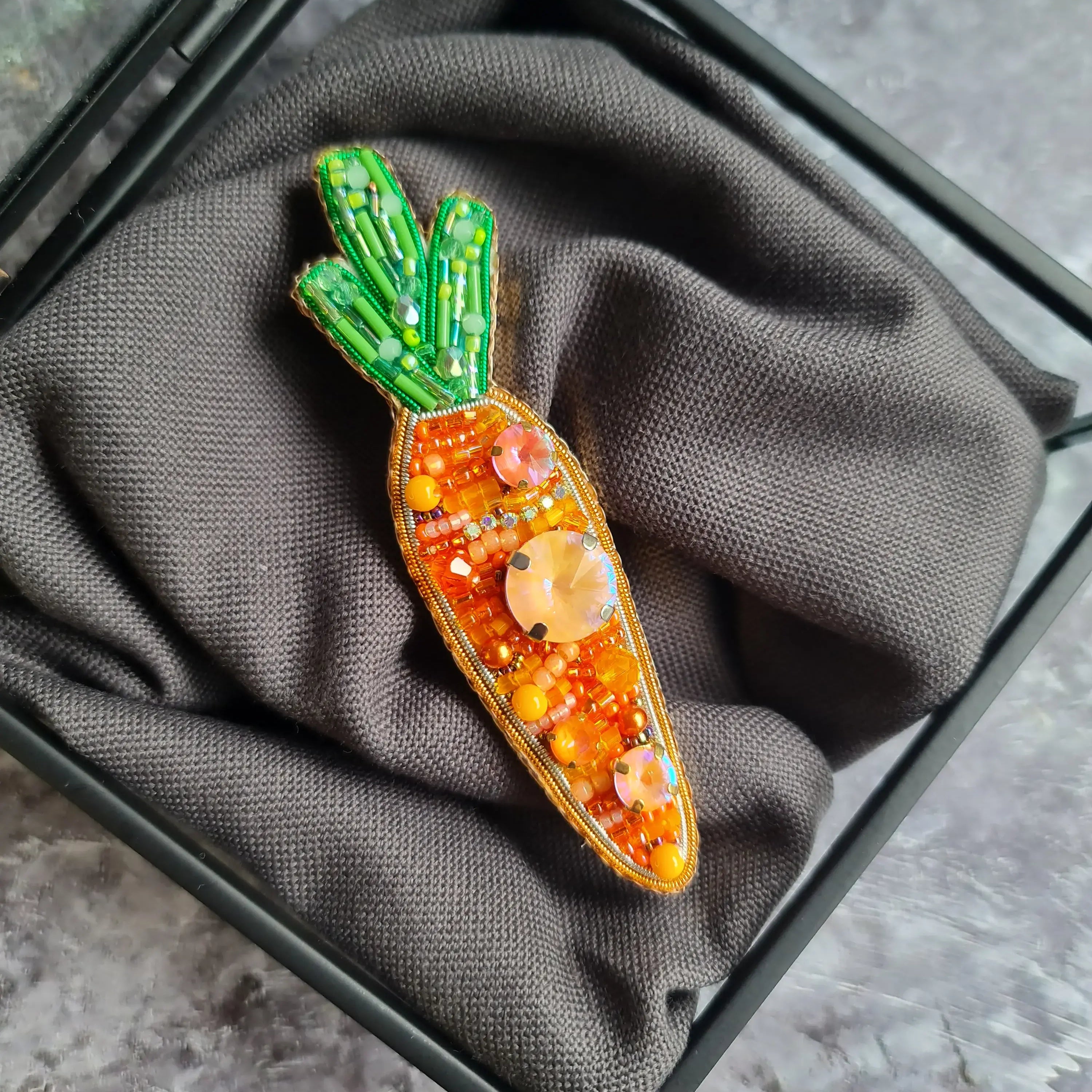 Carrots Crystal Pin