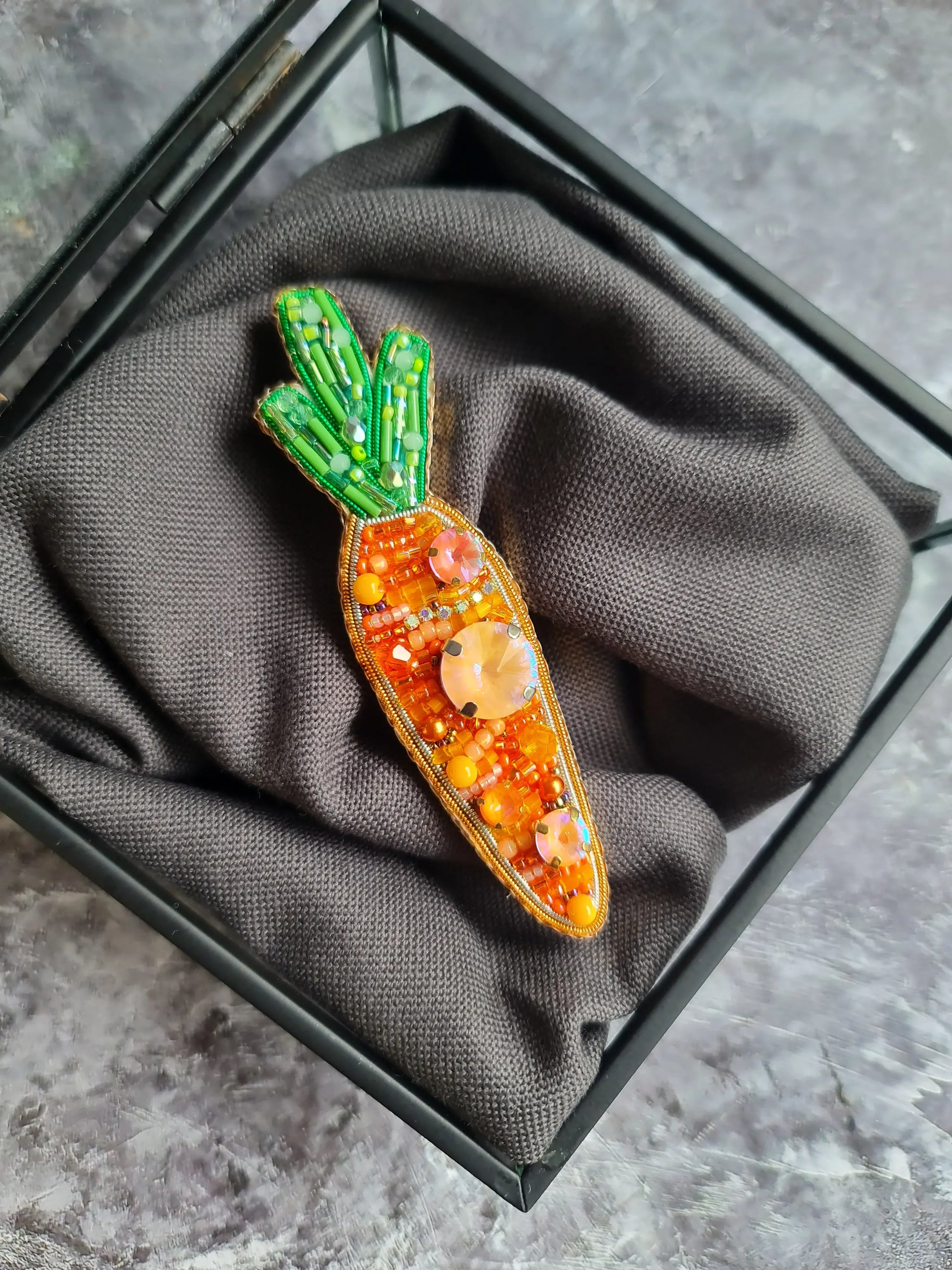Carrots Crystal Pin