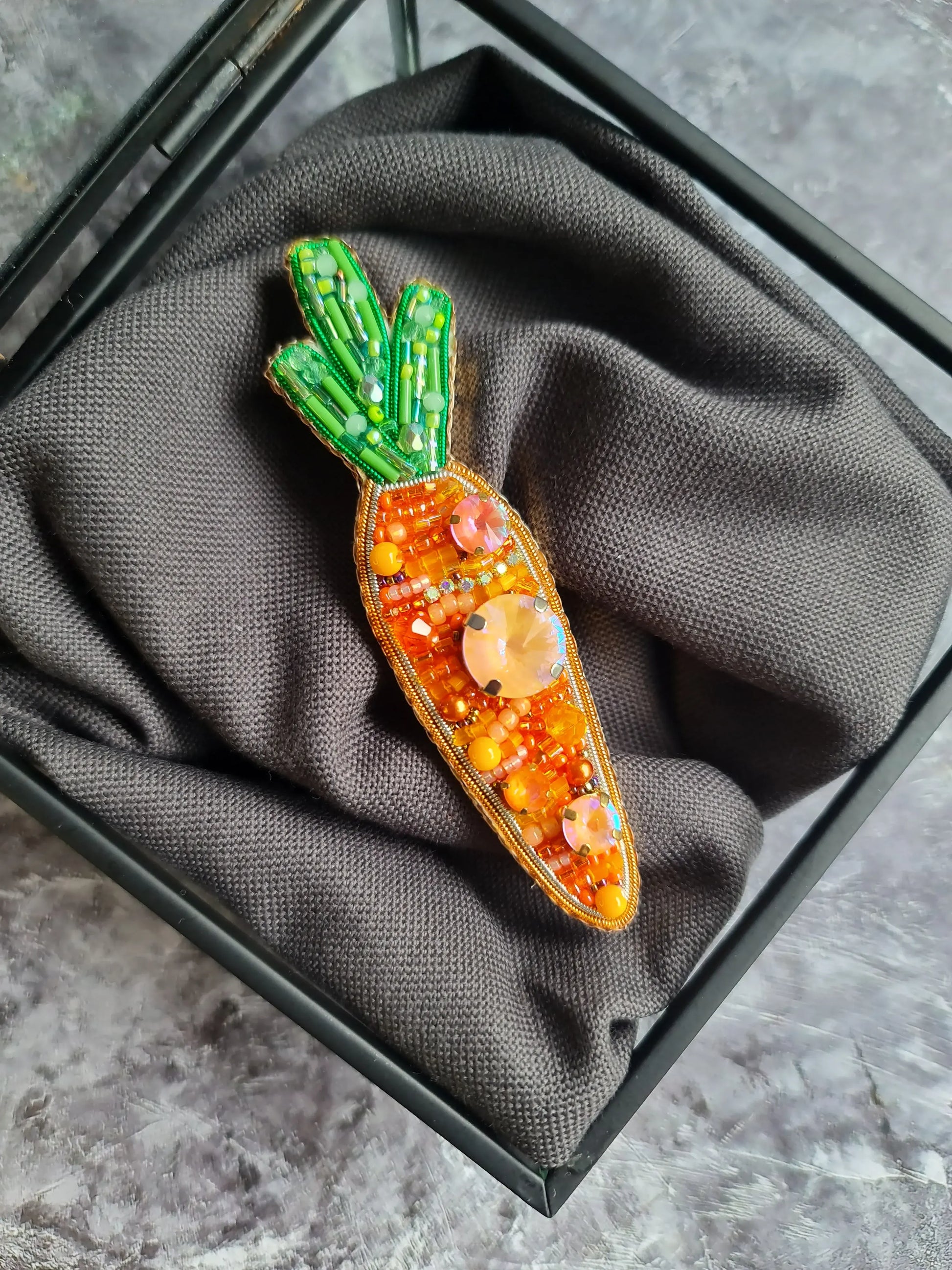 Carrots Crystal Pin