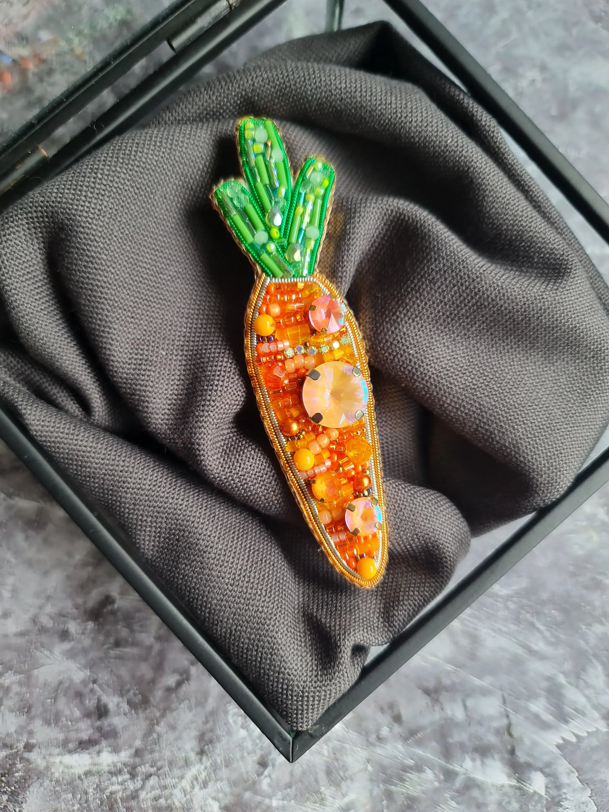 Carrots Crystal Pin