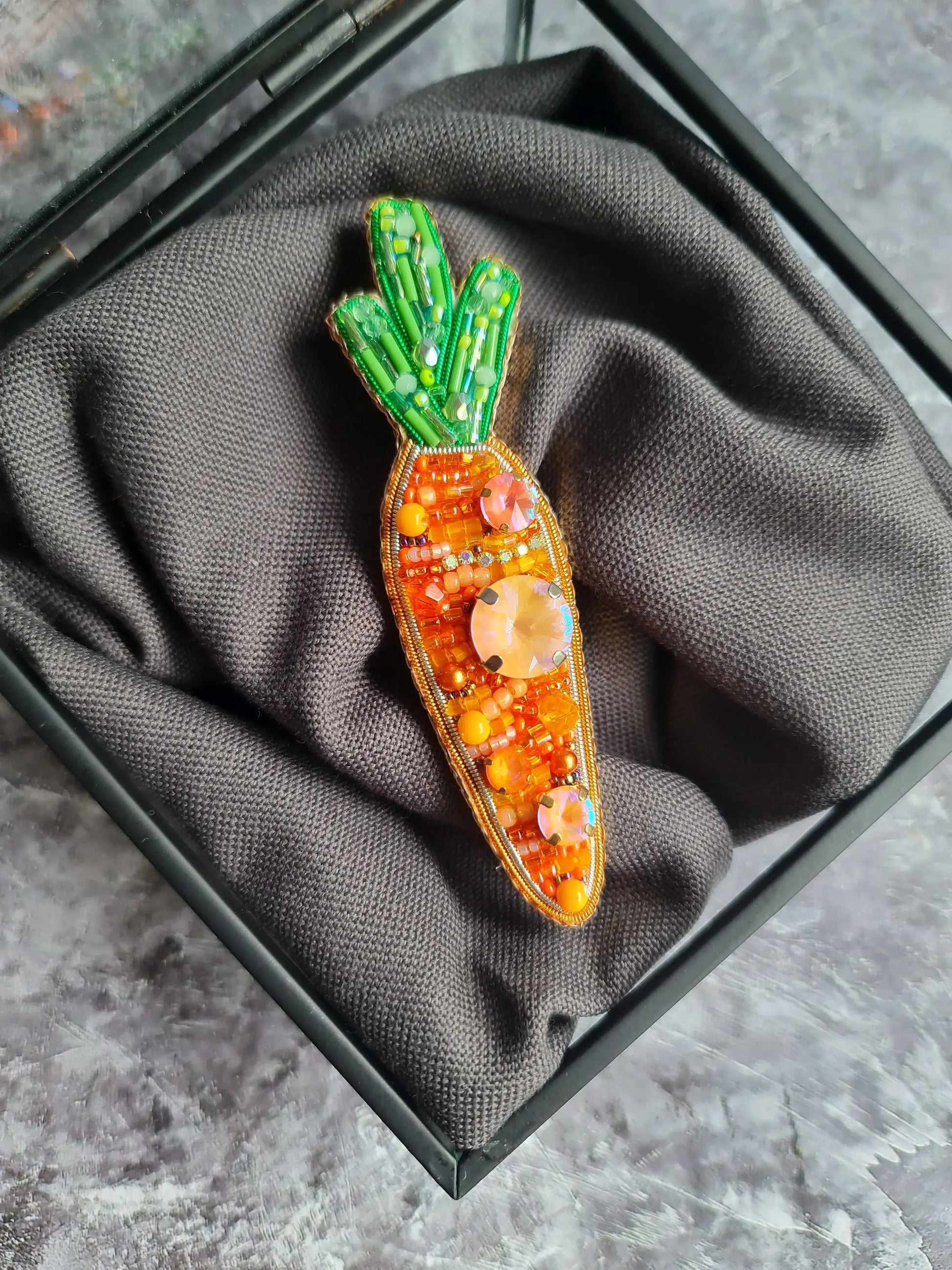 Carrots Crystal Pin