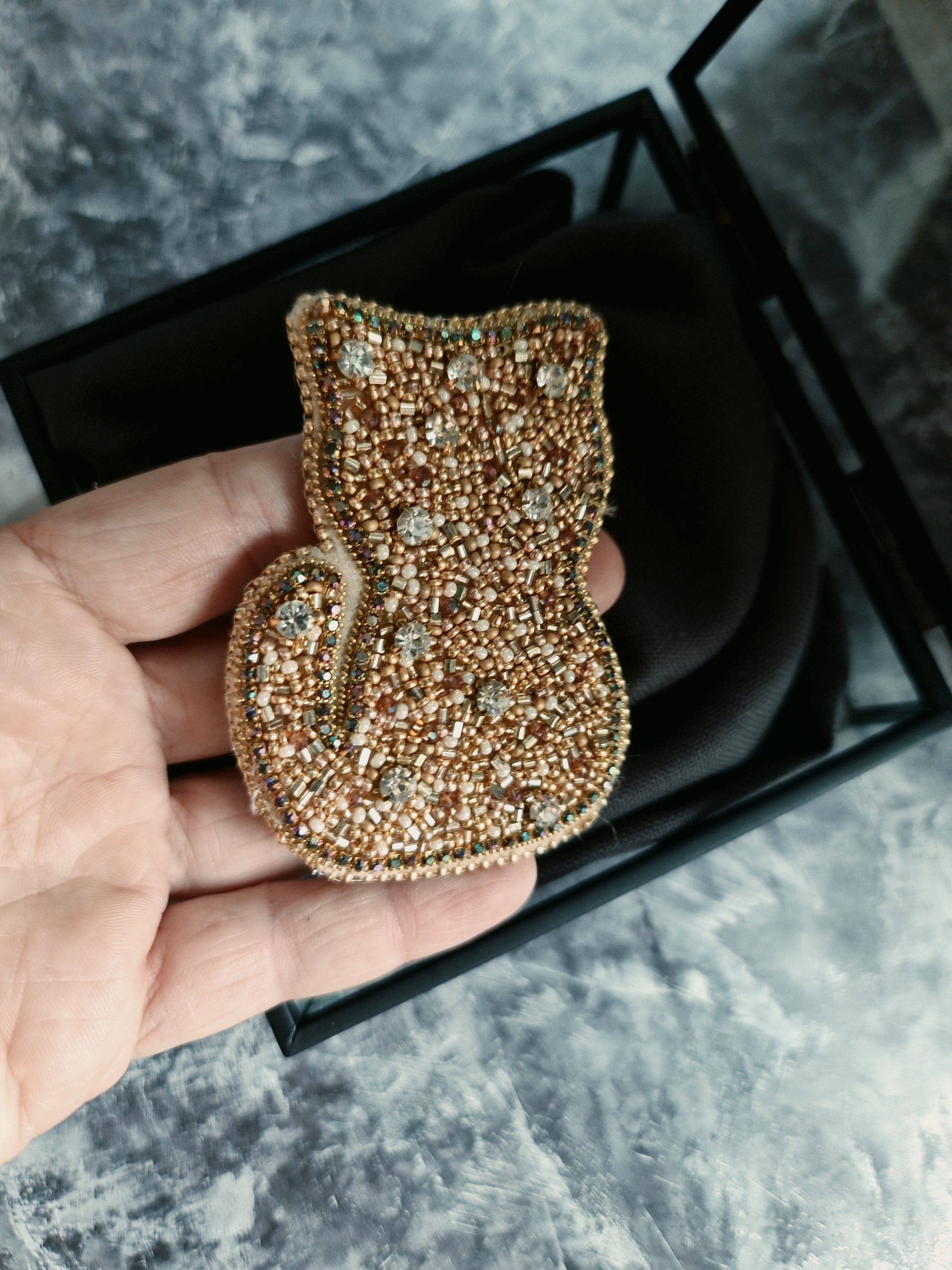 Cat Beaded Brooch