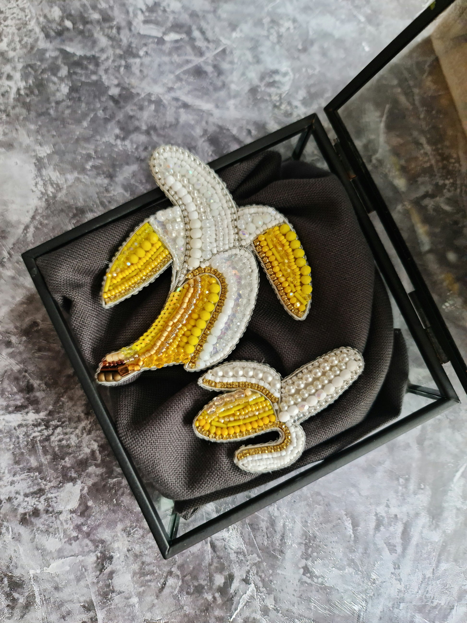 Banana Beaded Brooch
