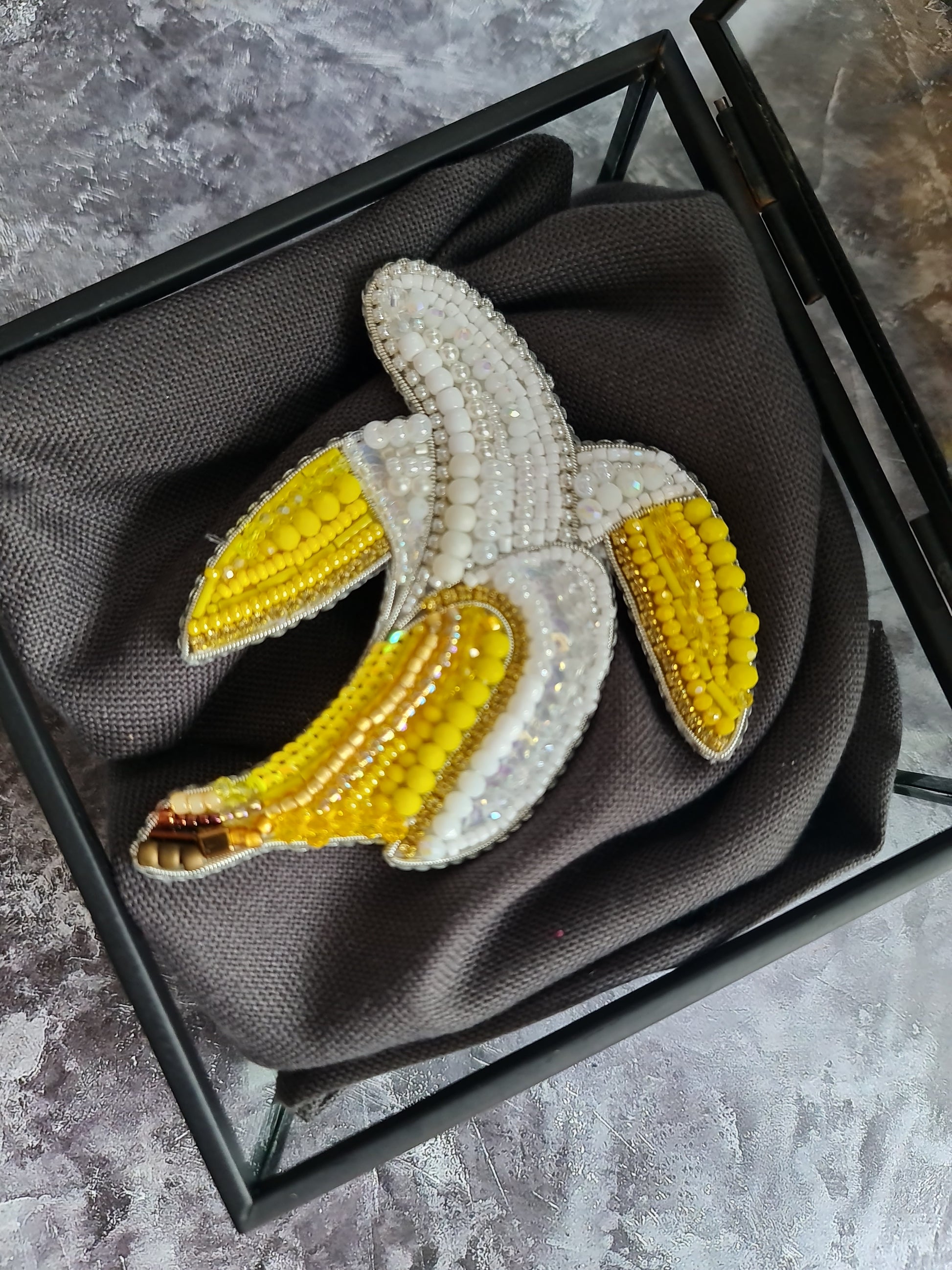 Banana Beaded Brooch