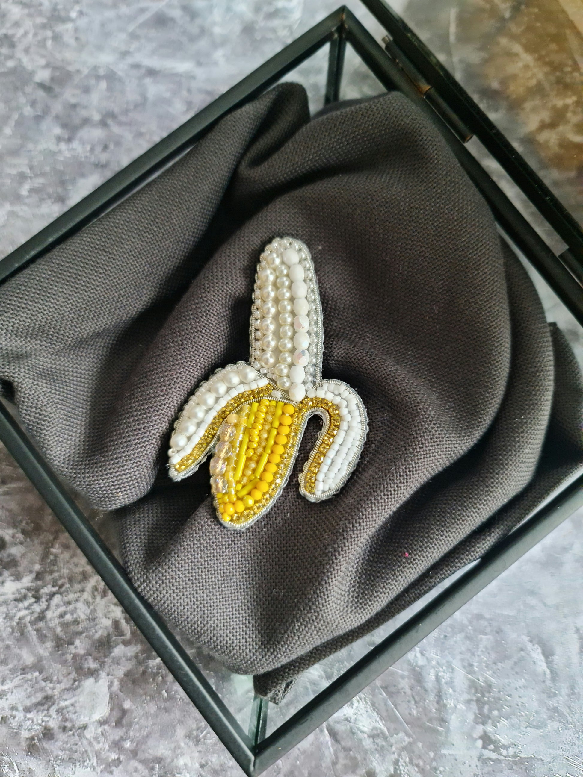 Banana Beaded Brooch