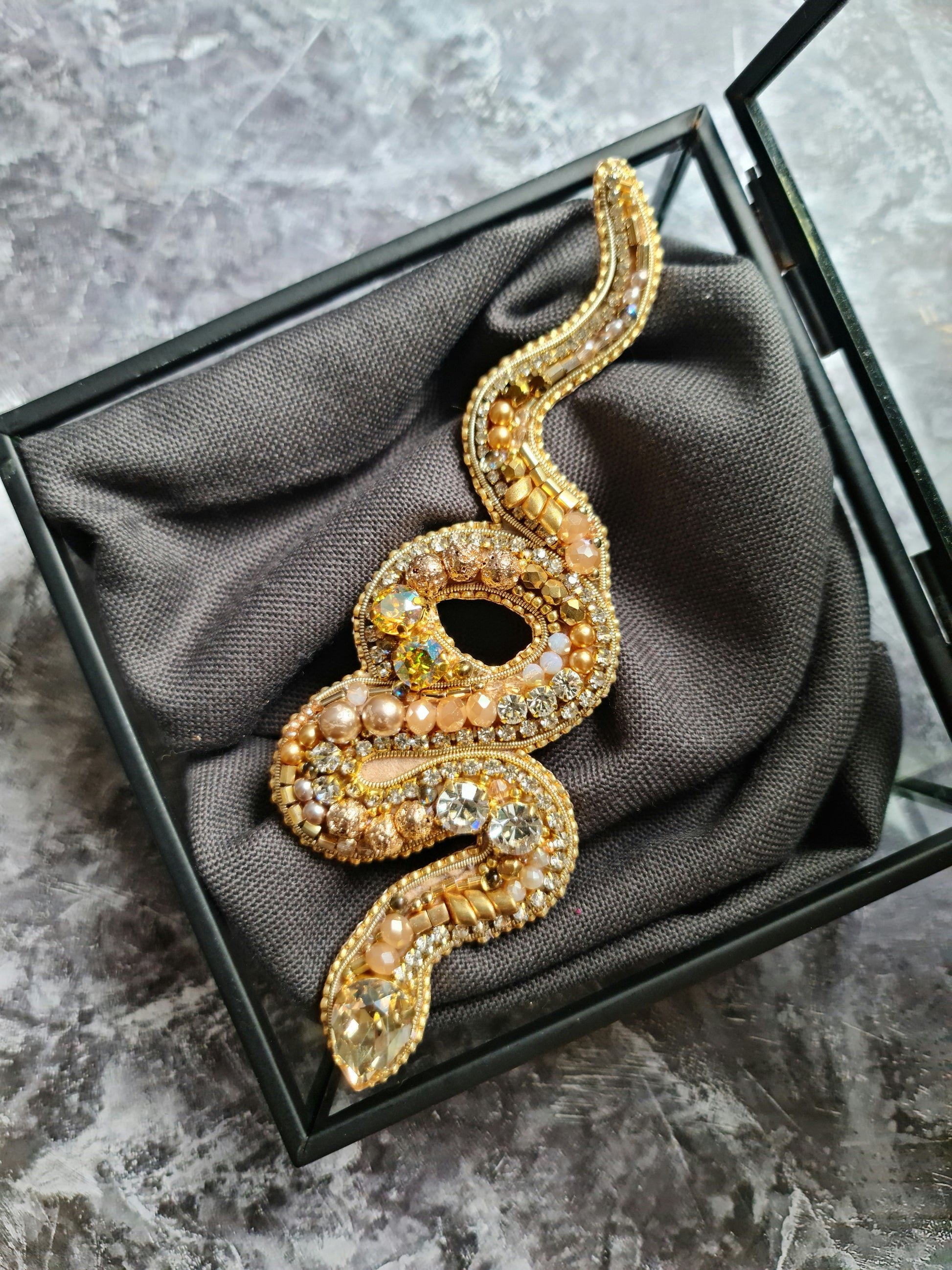 Snake Beaded Brooch
