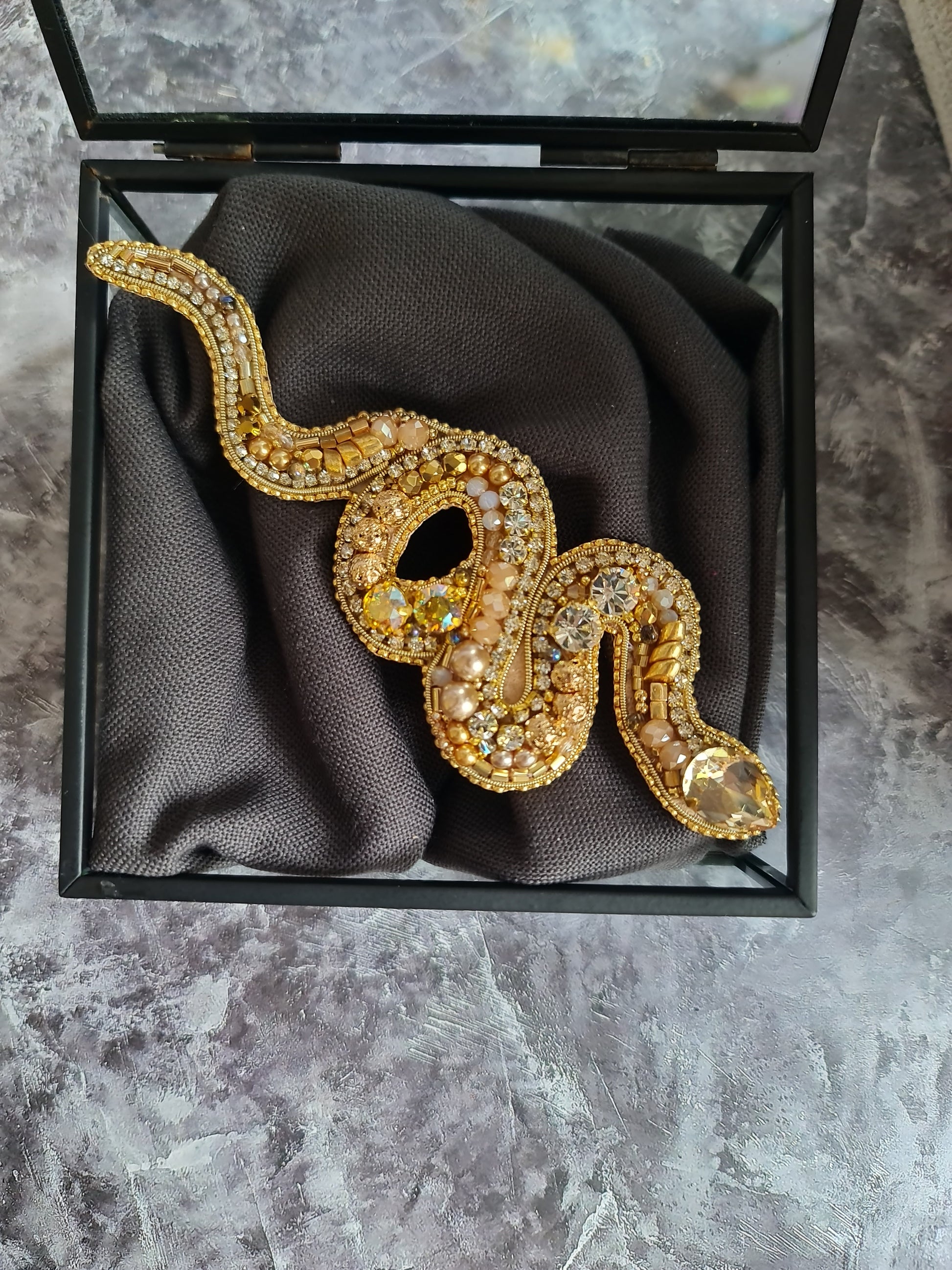 Snake Beaded Brooch