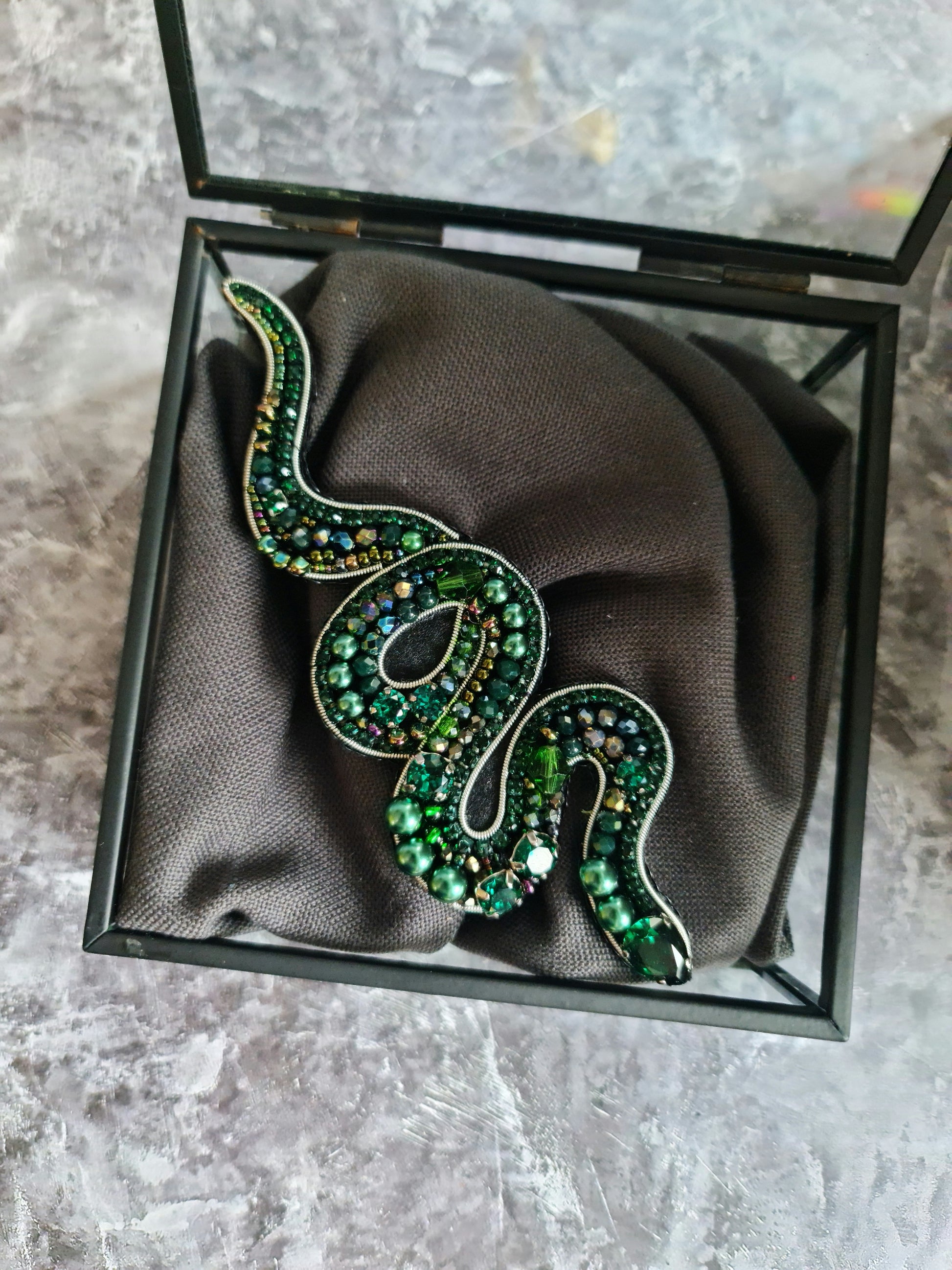 Snake Beaded Brooch