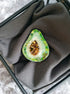 Avocado beaded brooch hand embroidered with Japanese beads and crystals