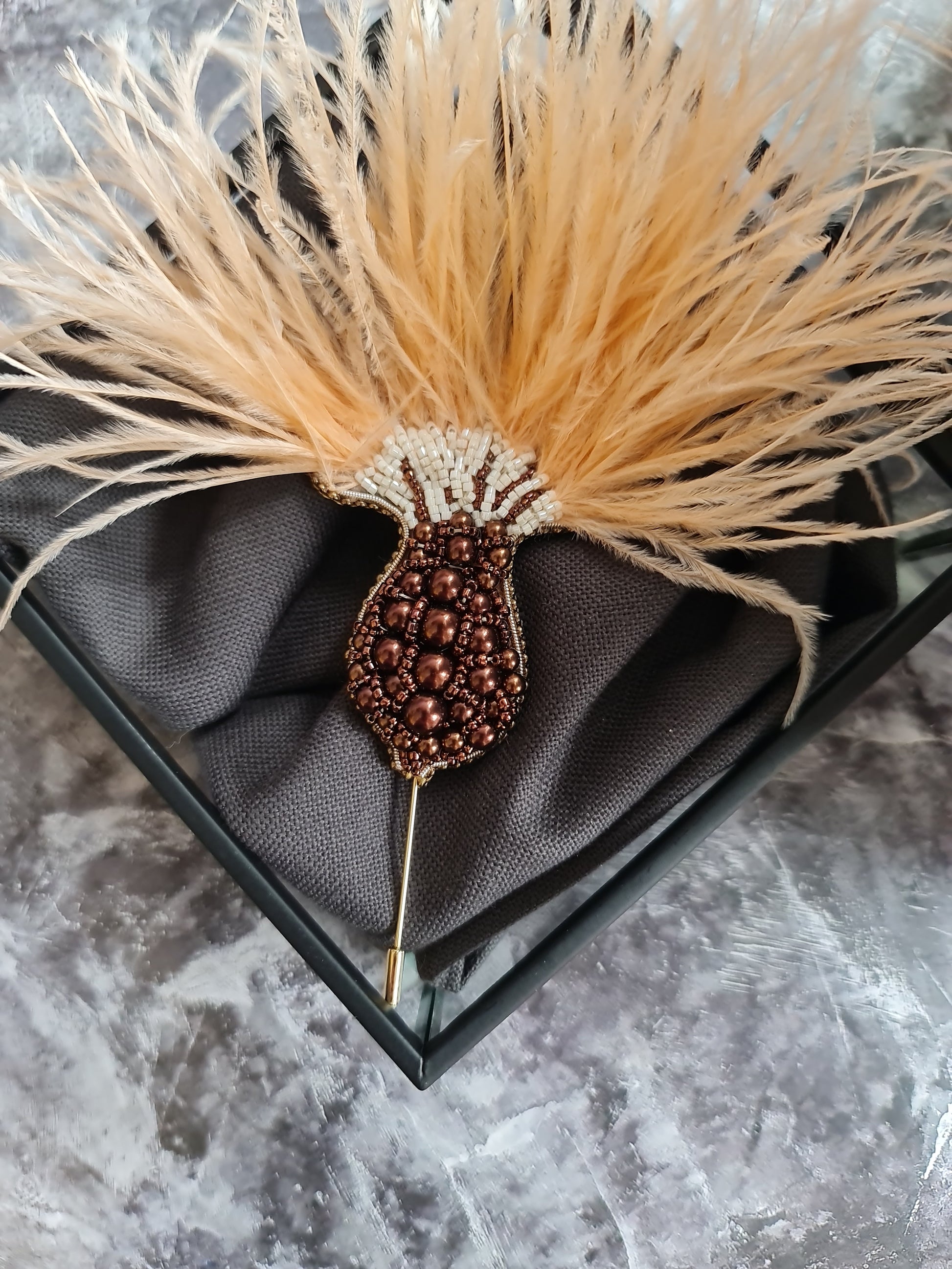 Thistle Feather Statement Brooch