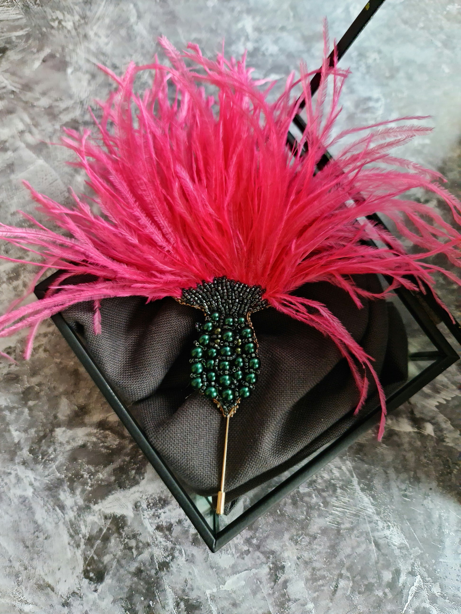 Thistle Feather Statement Brooch
