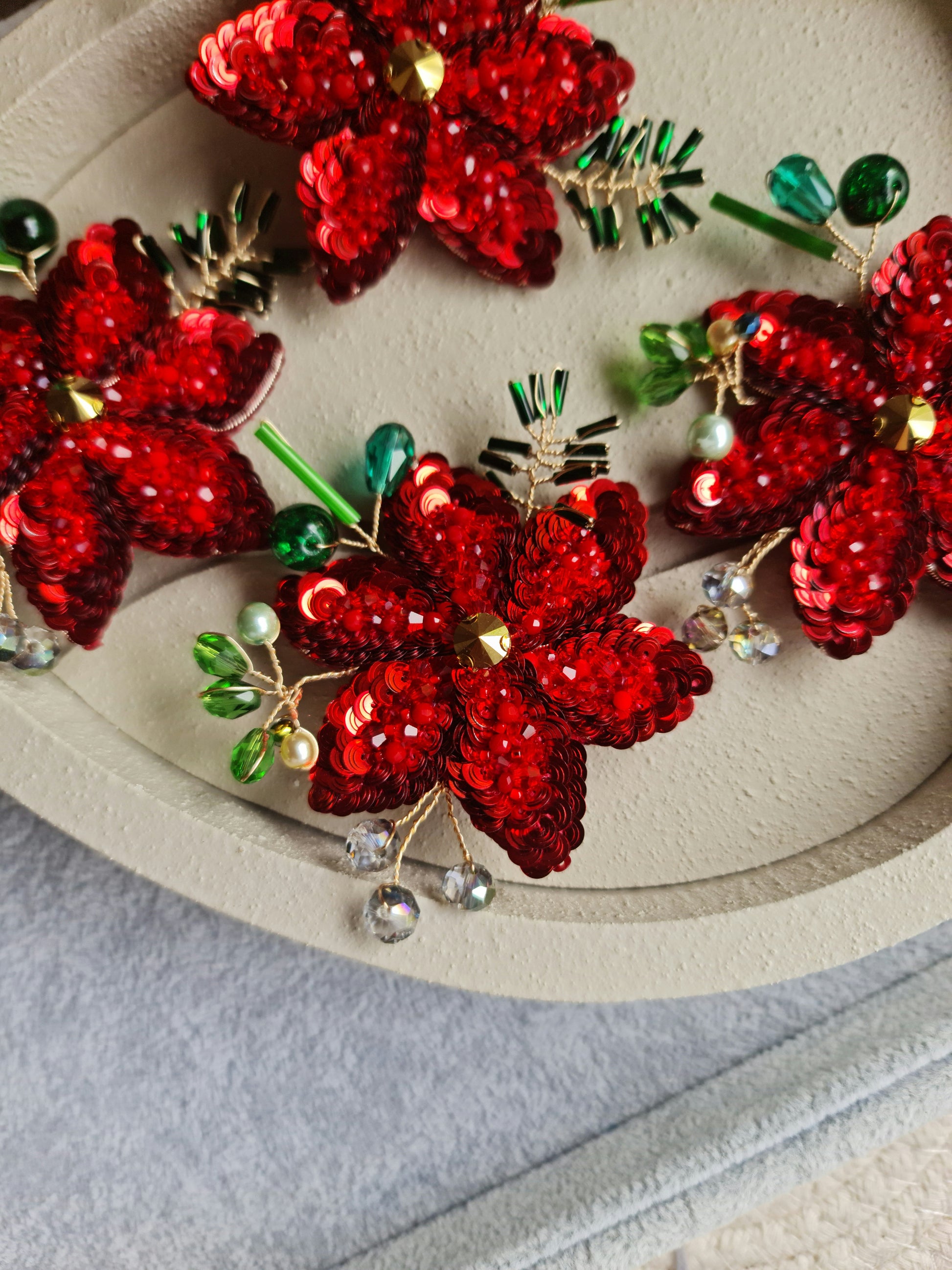 Christmas Poinsettia Brooch
