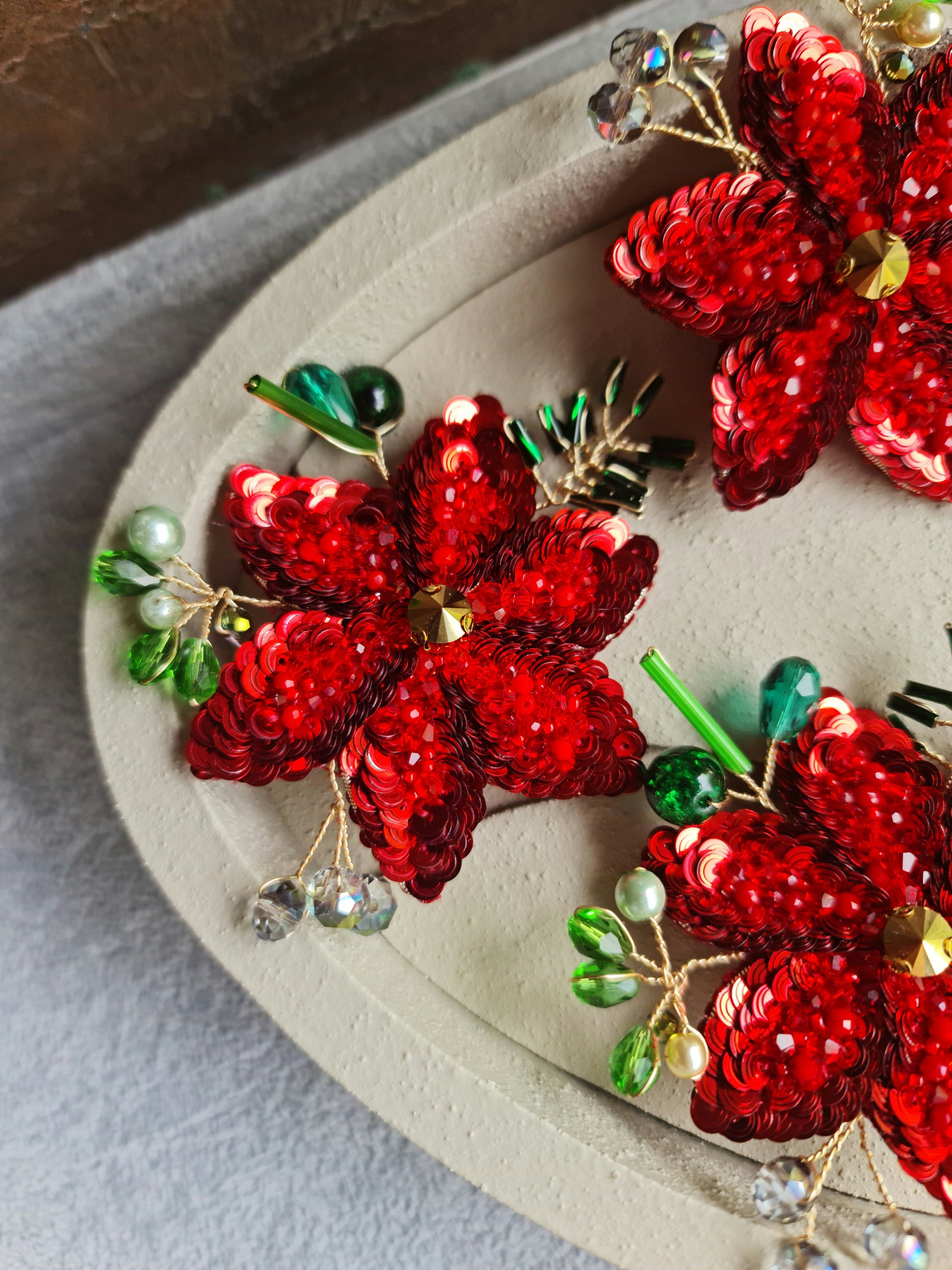 Christmas Poinsettia Brooch