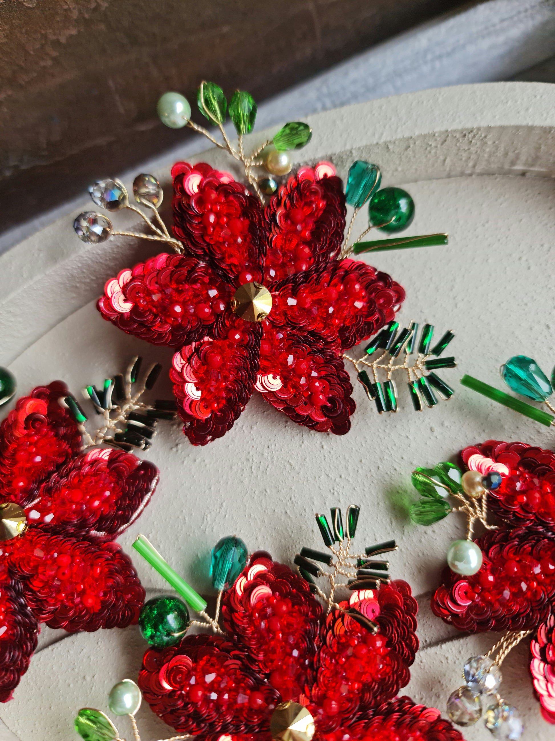 Christmas Poinsettia Brooch