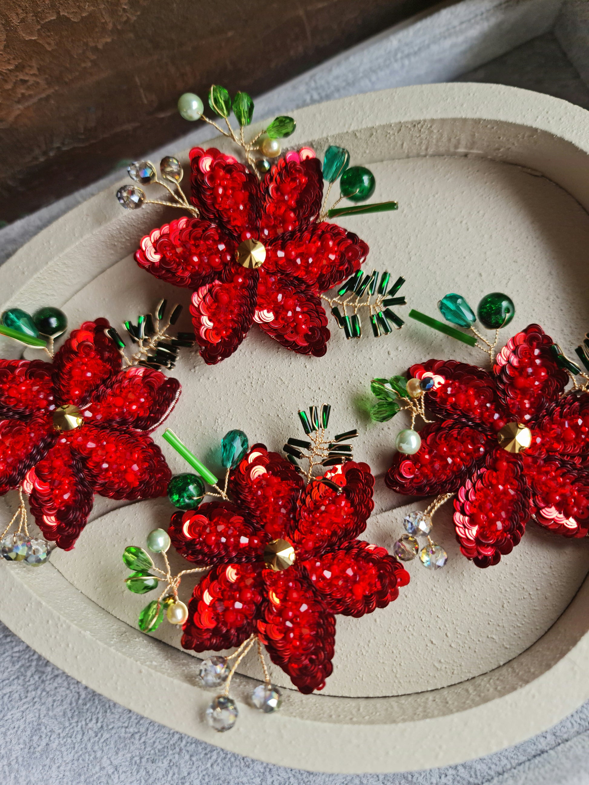 Christmas Poinsettia Brooch